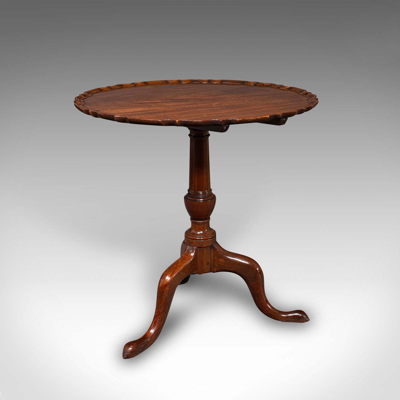 Antique Pie Crust Table, English, Tilt Top, Games, Occasional, Georgian, C.1790