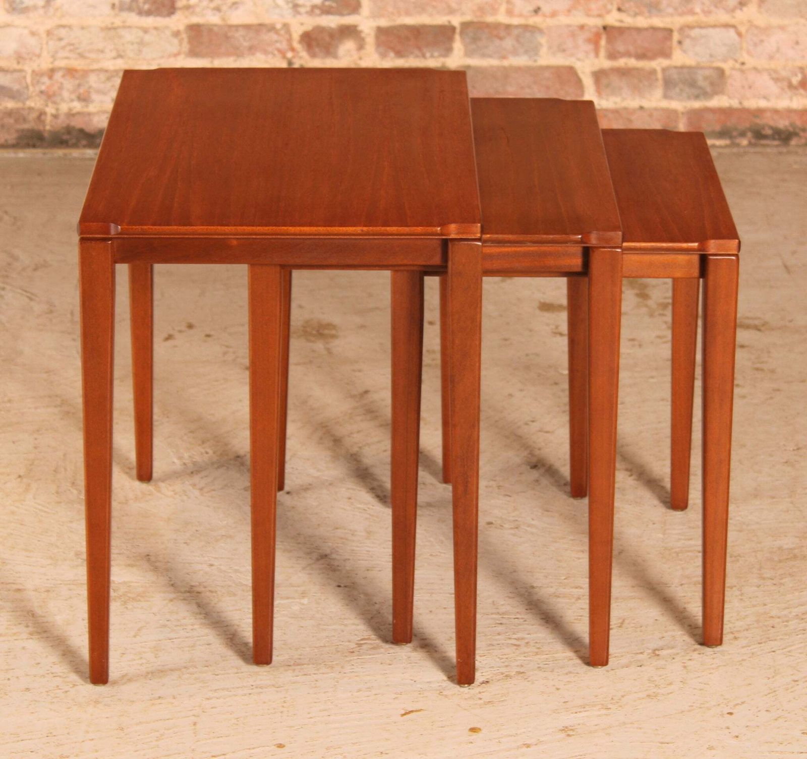 Furniture Mid Century Teak Nest Of 3 Tables By Richard Hornby, Circa 1960s photo