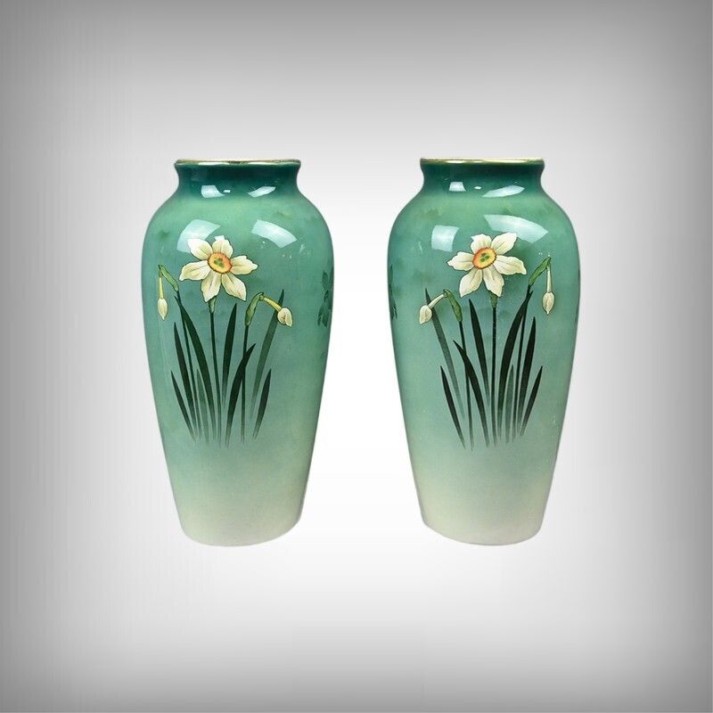 Pair Of Large Art Nouveau Vases, Fives Lille Pottery – Early 20th Century photo furniture