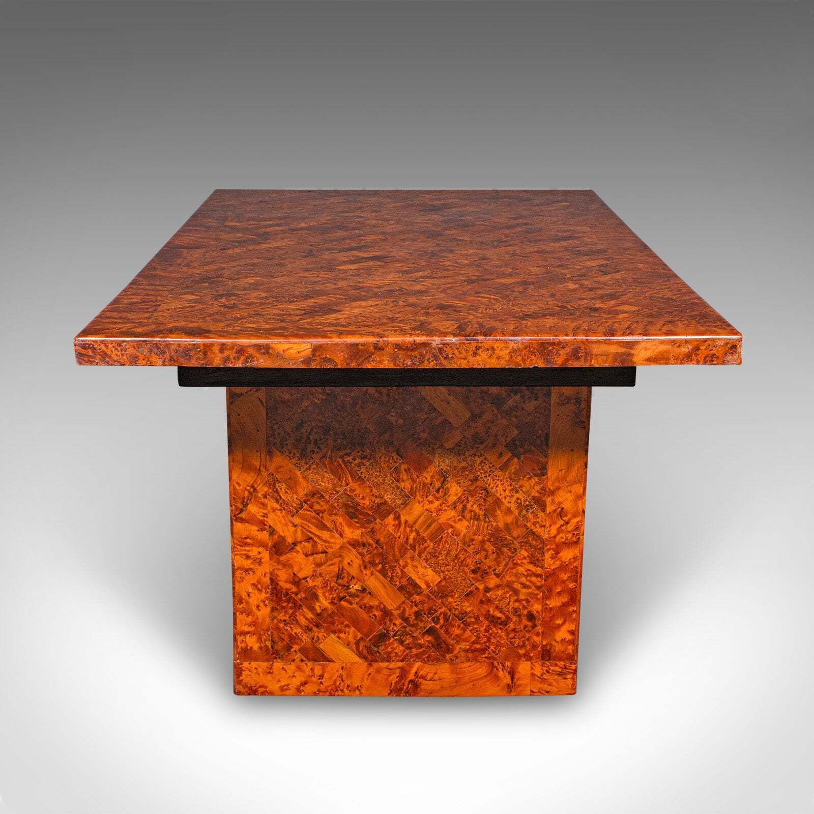 Vintage Marquetry Coffee Table, English Burr Yew, Art Deco, Modern, Circa 1940 photo for sale