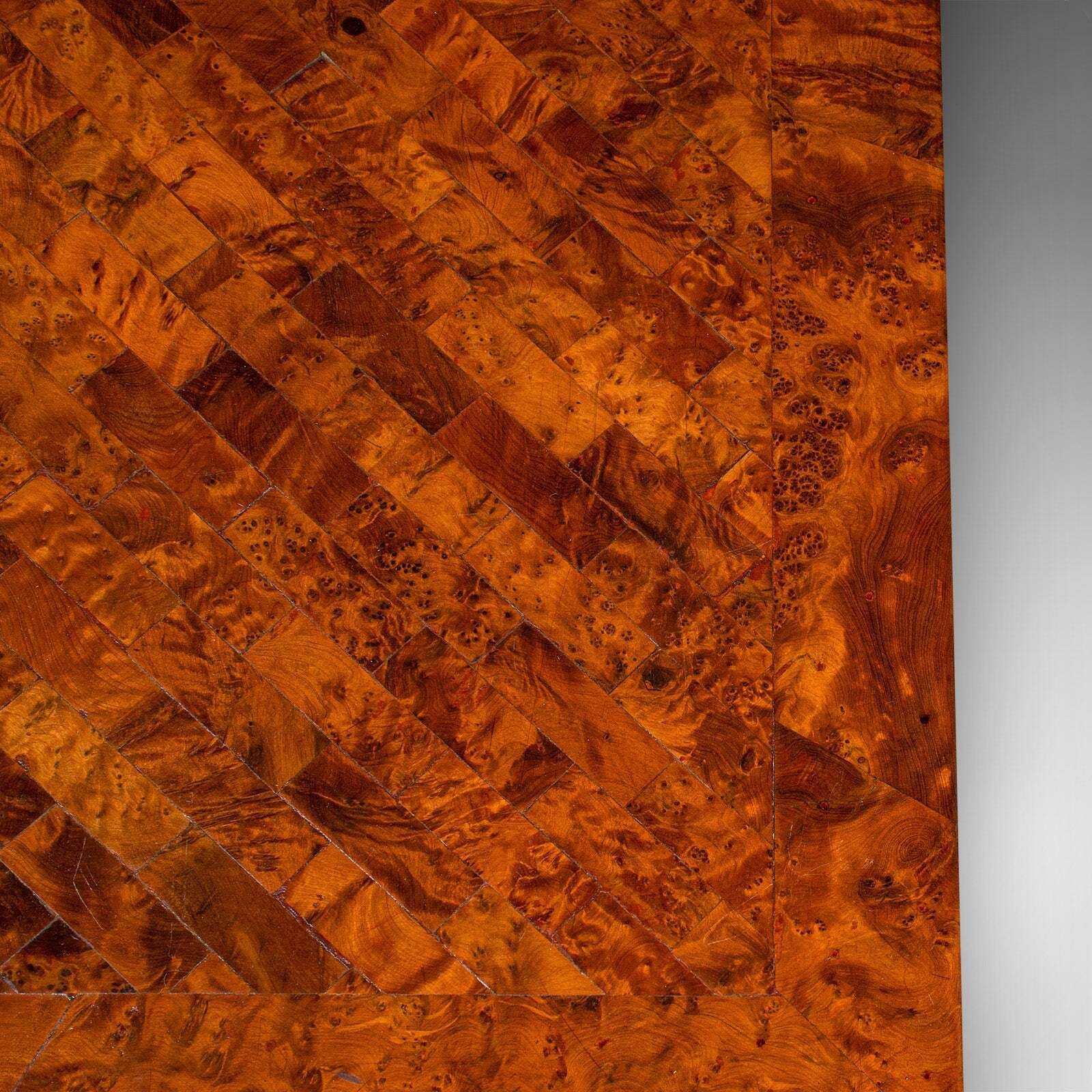 Vintage Marquetry Coffee Table, English Burr Yew, Art Deco, Modern, Circa 1940 photo vintage