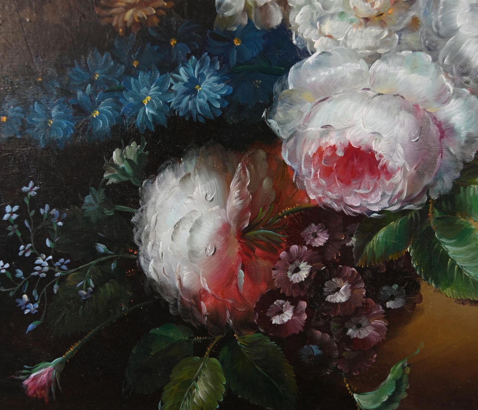 photo furniture Georgian Floral Still Life Oil Painting Signed L.Ernest