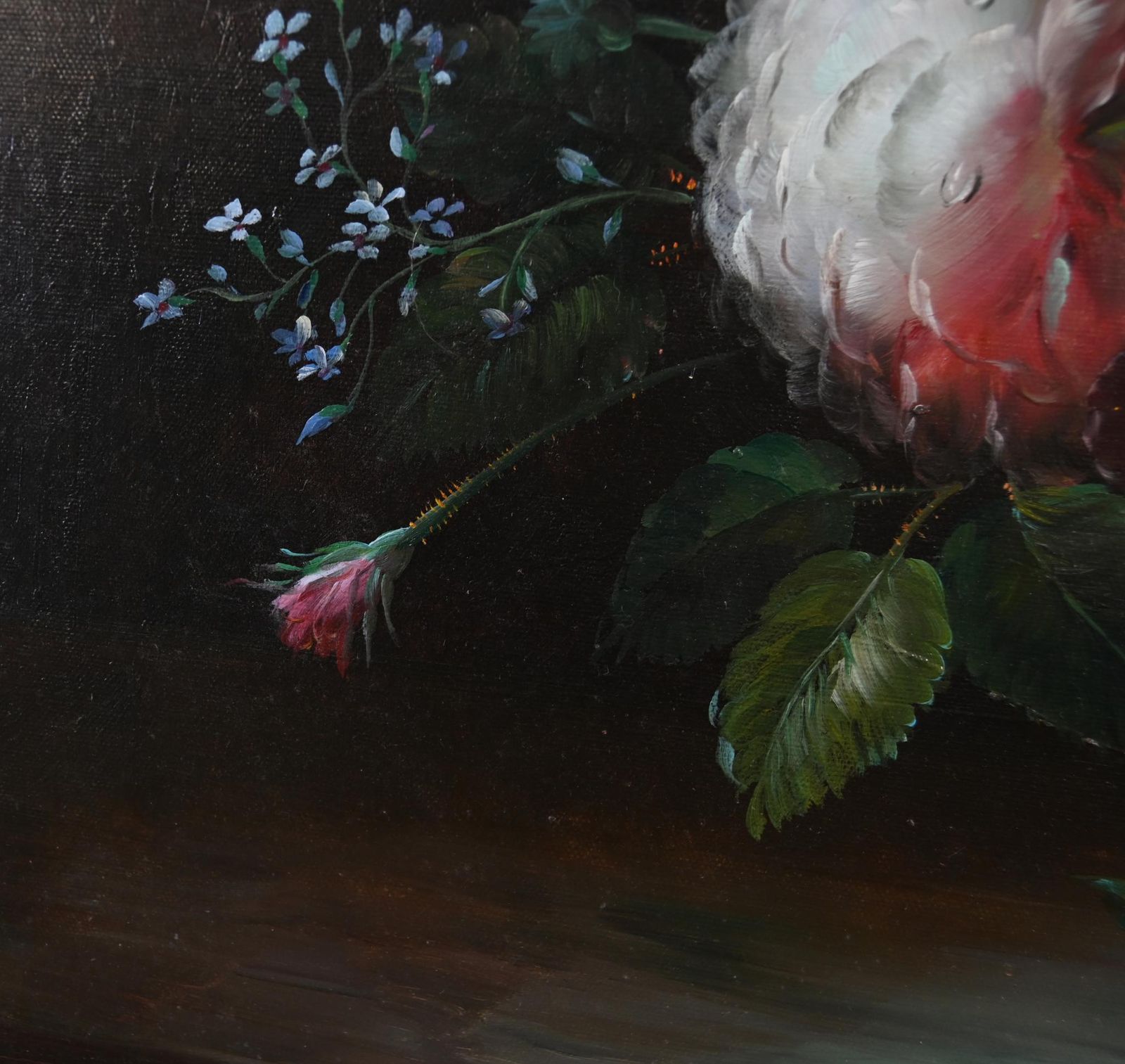 photo for sale Georgian Floral Still Life Oil Painting Signed L.Ernest