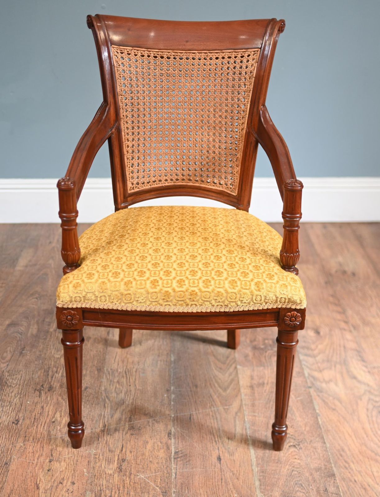 Pair Regency Arm Chairs Bergere Backs photo for sale
