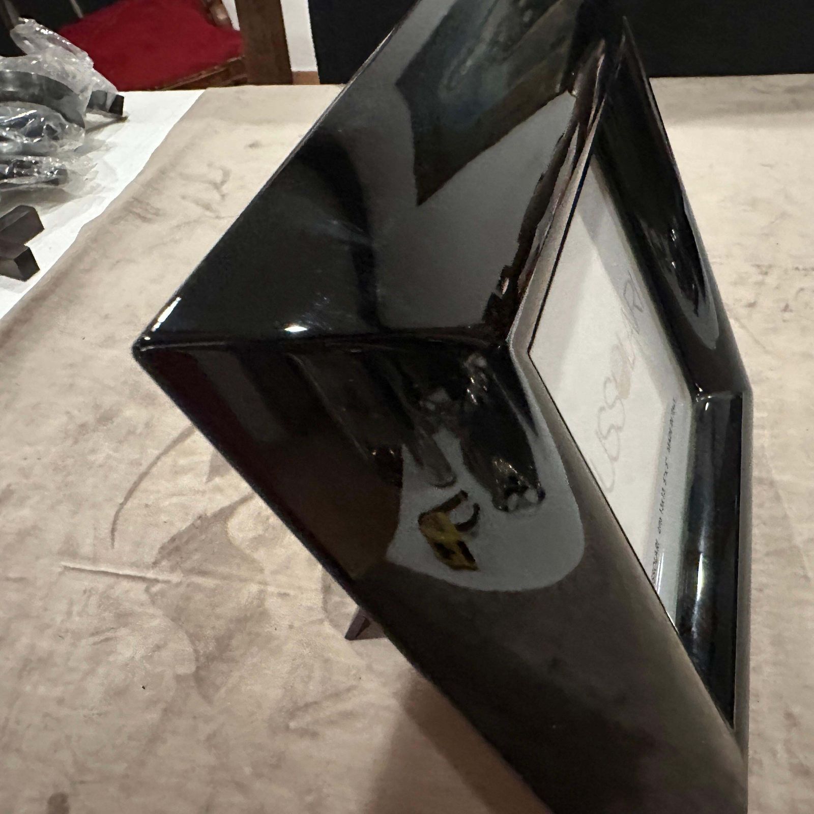 photo furniture 1990s Modern Black Lacquered Wood Italian Square Picture Frame By Bussolari