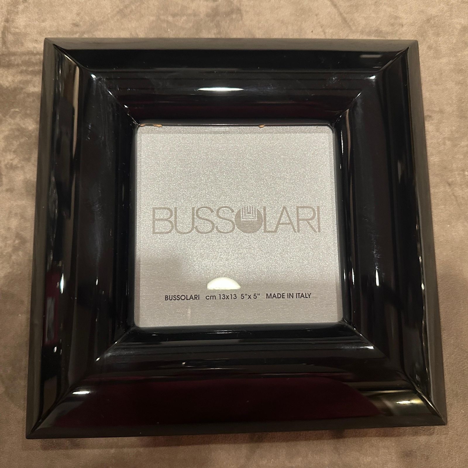 Home Decor 1990s Modern Black Lacquered Wood Italian Square Picture Frame By Bussolari photo