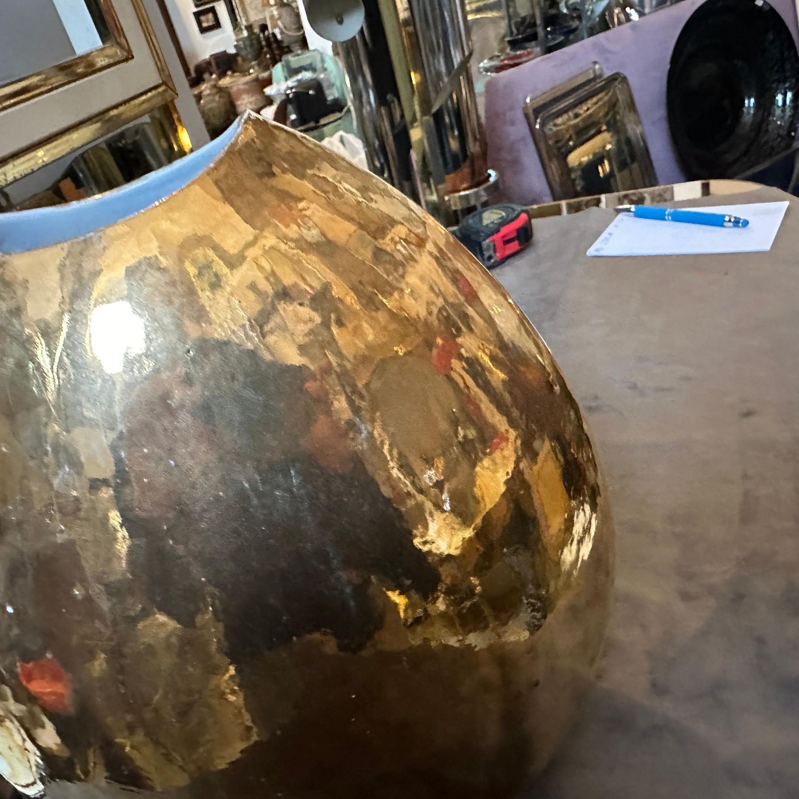 1970s Mid Century Modern Gilded Porcelain Italian Vase By Nove San Marco photo 675.0