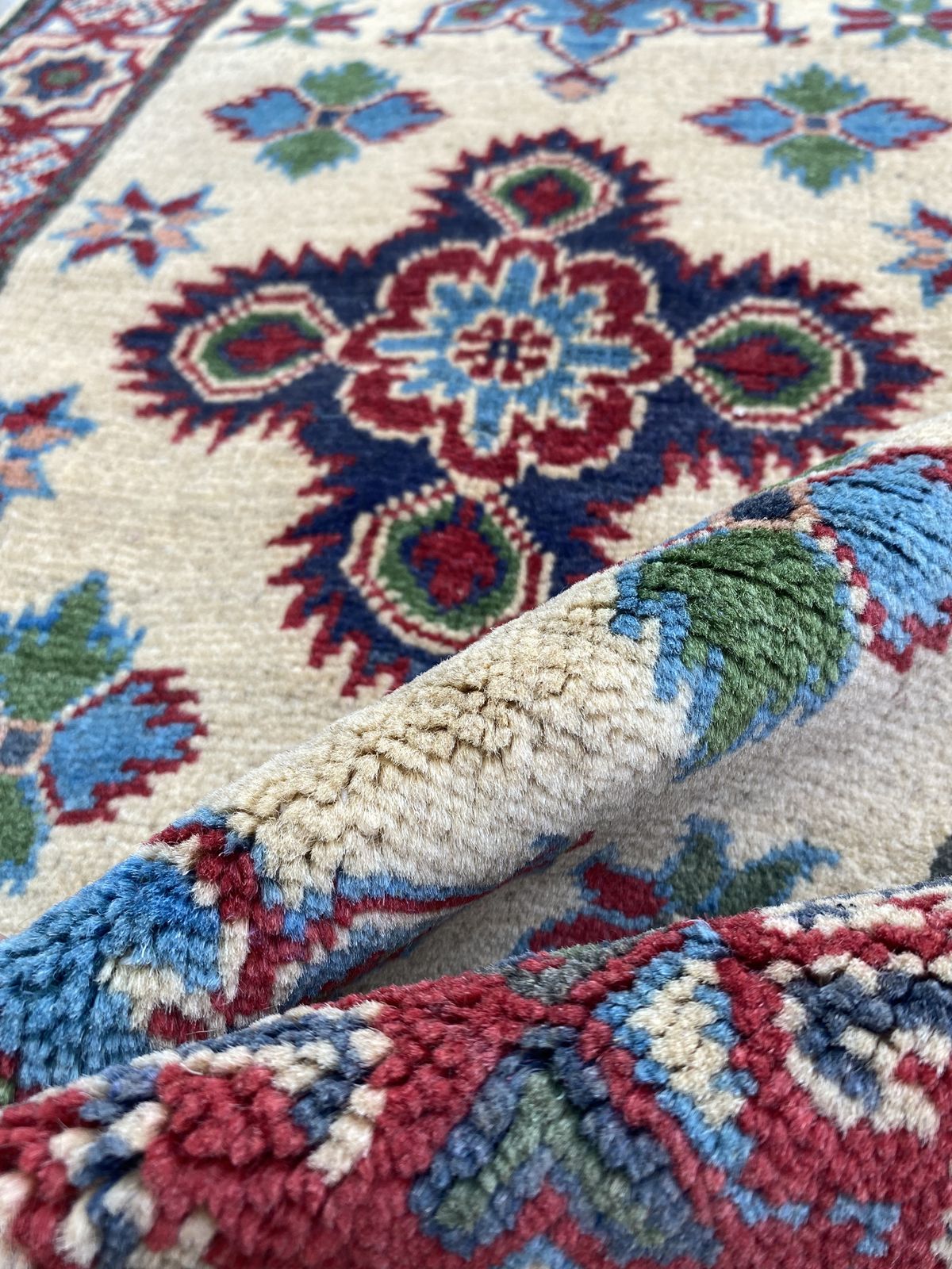 2x3 Kazak Caucasian Ivory Hand Knotted Rug photo vinterior