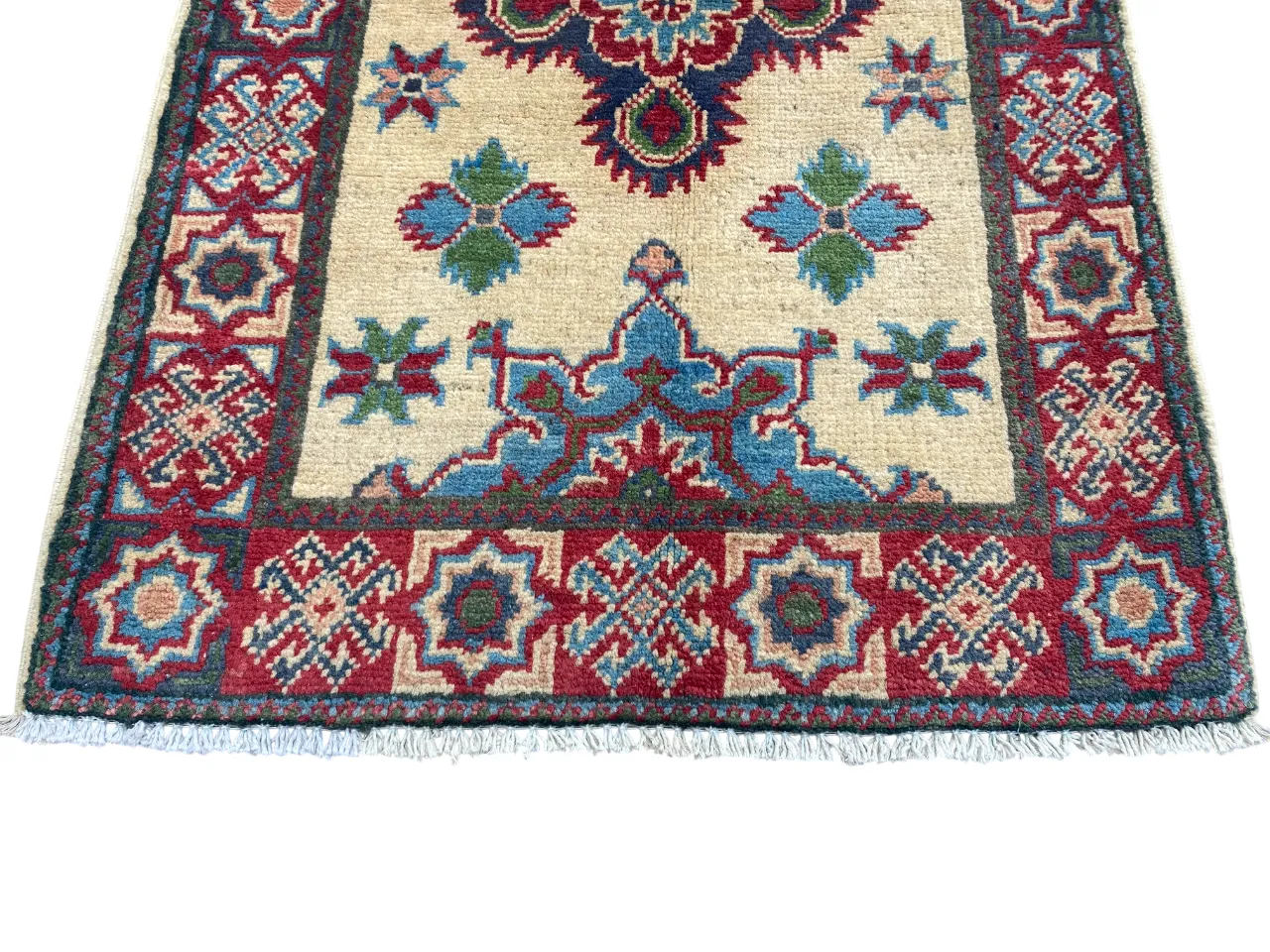Textiles 2x3 Kazak Caucasian Ivory Hand Knotted Rug photo