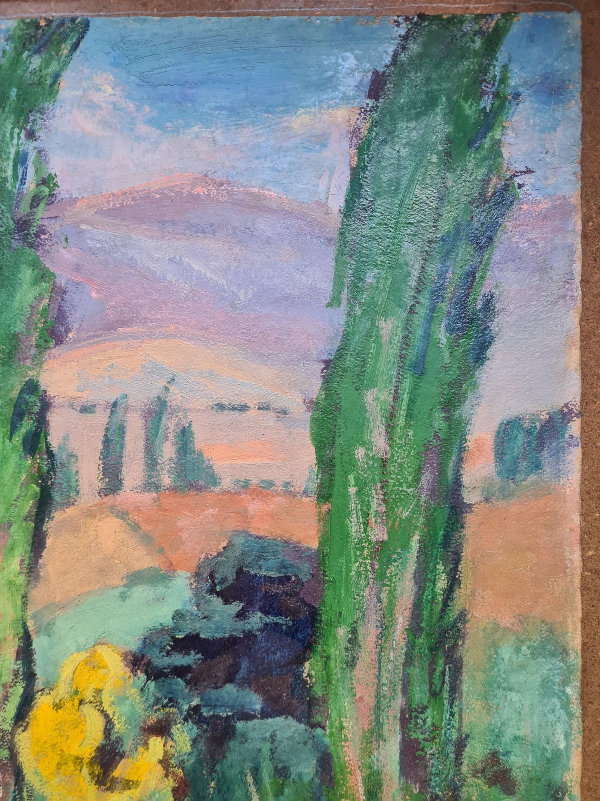 Fauvist French Landscape, The Cyprus Trees Byjean Perret photo Art