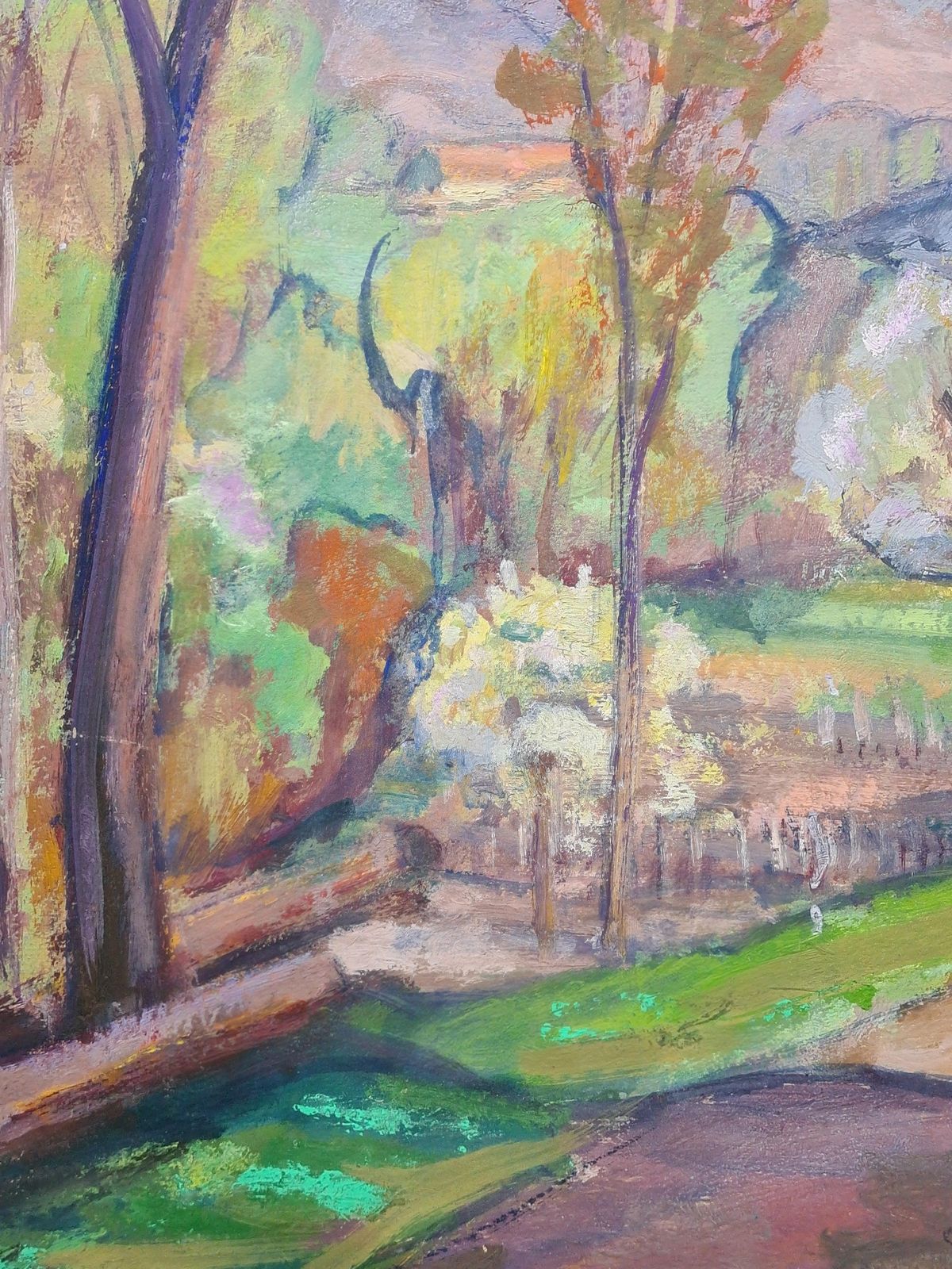 Post Impressionist French Landscape, The Blossom, School Of Cezanne By Jean Perret photo furniture