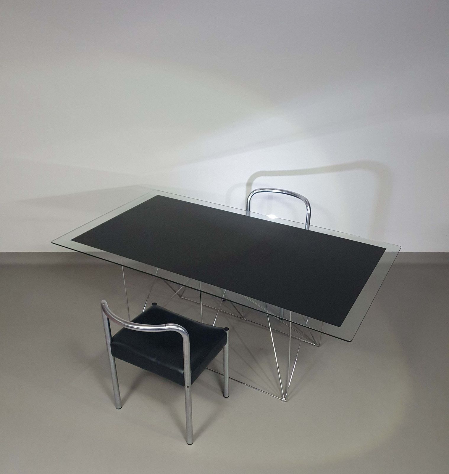 photo buy Steel And Glass Dining Table By Max Sauze For Max Sauze Studio, 1970s