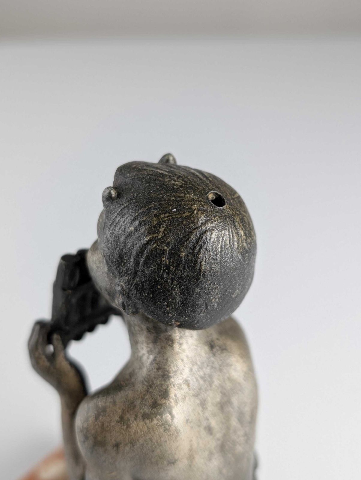 276.0 Joven Fauno Con Flauta De Pan, Escultura Art Déco Sobre Mármol, 1920s photo