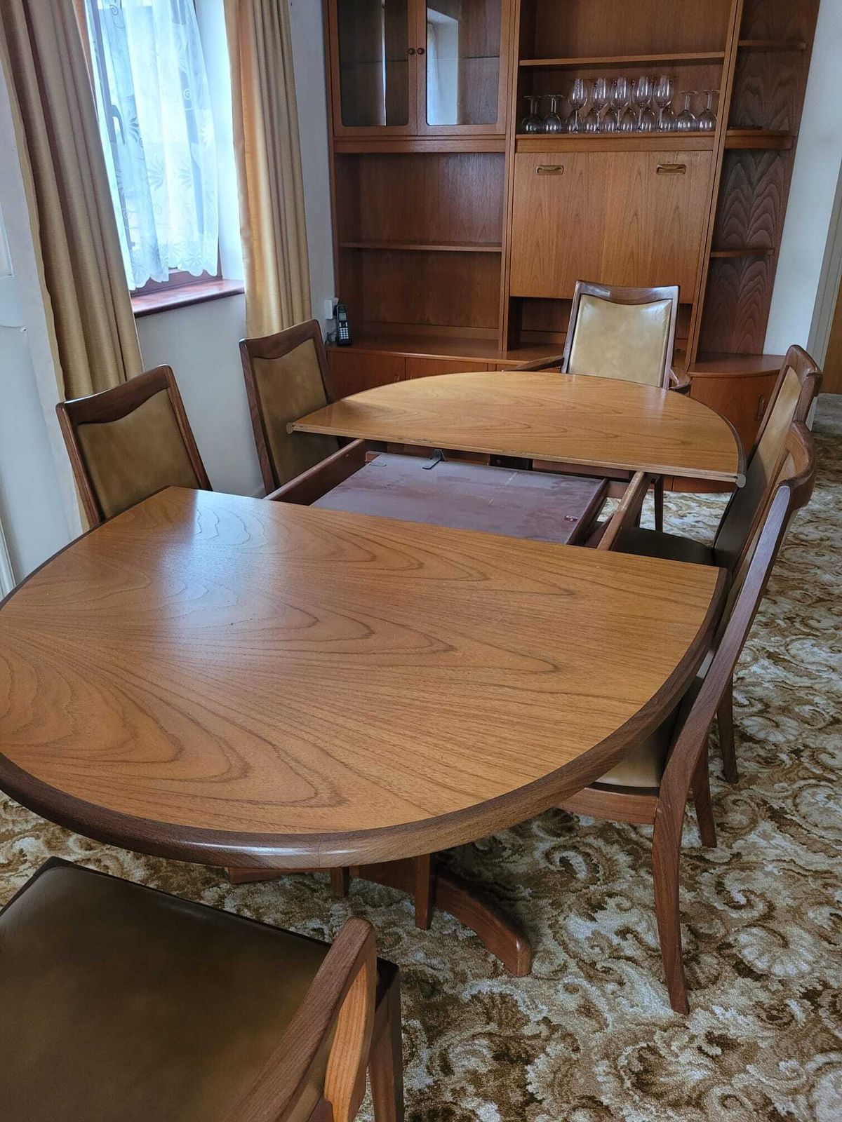 G Plan Dining Table And 6 Leatherette Chairs photo Furniture
