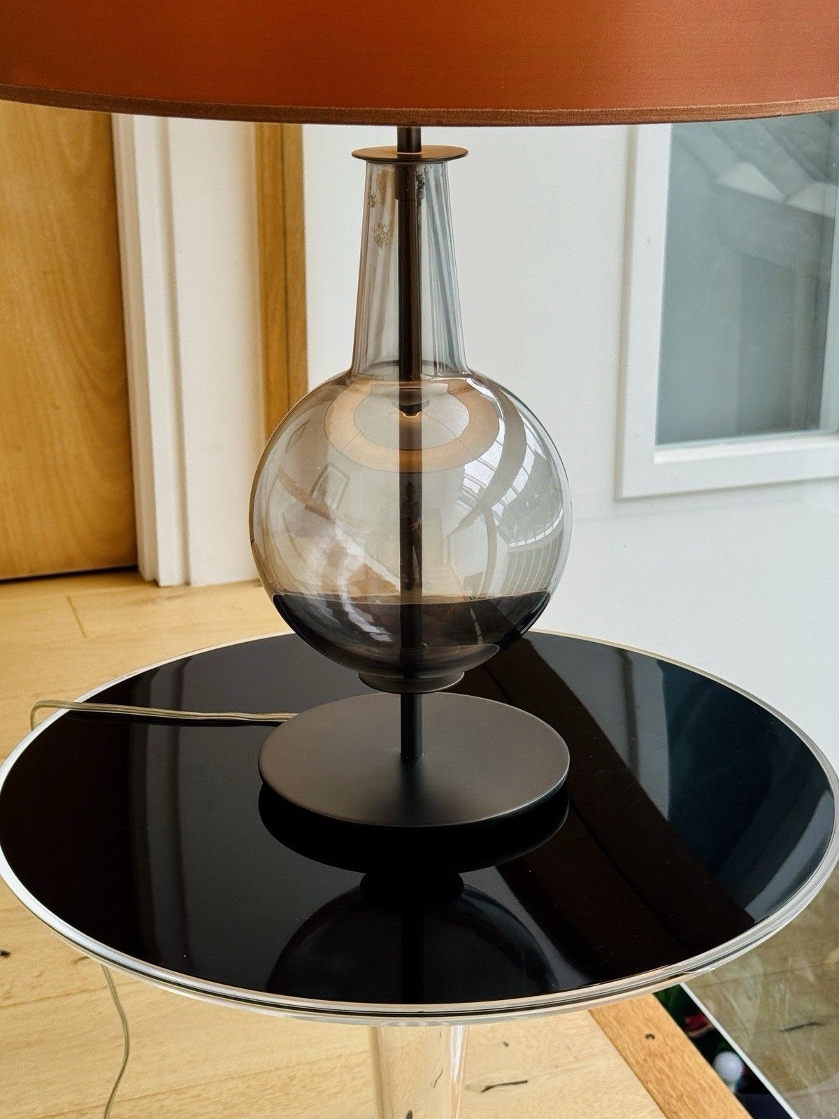 Original Desir Smoked Glass Table Lamp By Penta Designed By Gaia Bellavia 2003 photo Lighting