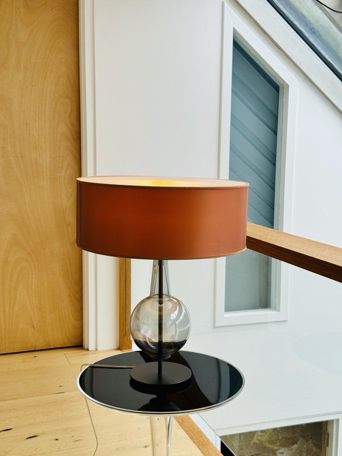 photo for sale Original Desir Smoked Glass Table Lamp By Penta Designed By Gaia Bellavia 2003