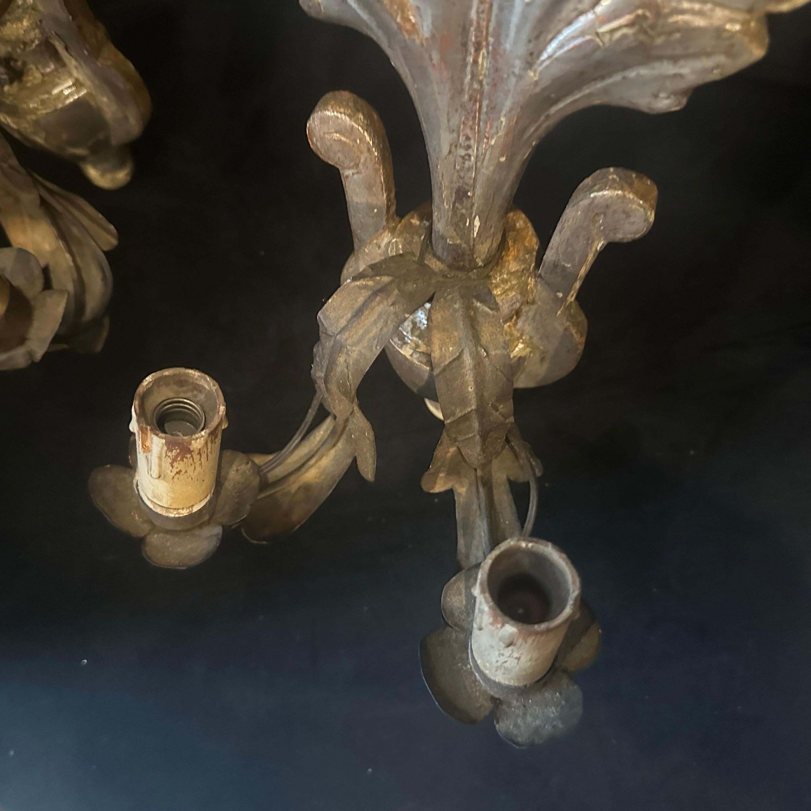 Authentic Louis XVI Silvered Linden Wood Sicilian And Iron Wall Candle Sconces photo buy