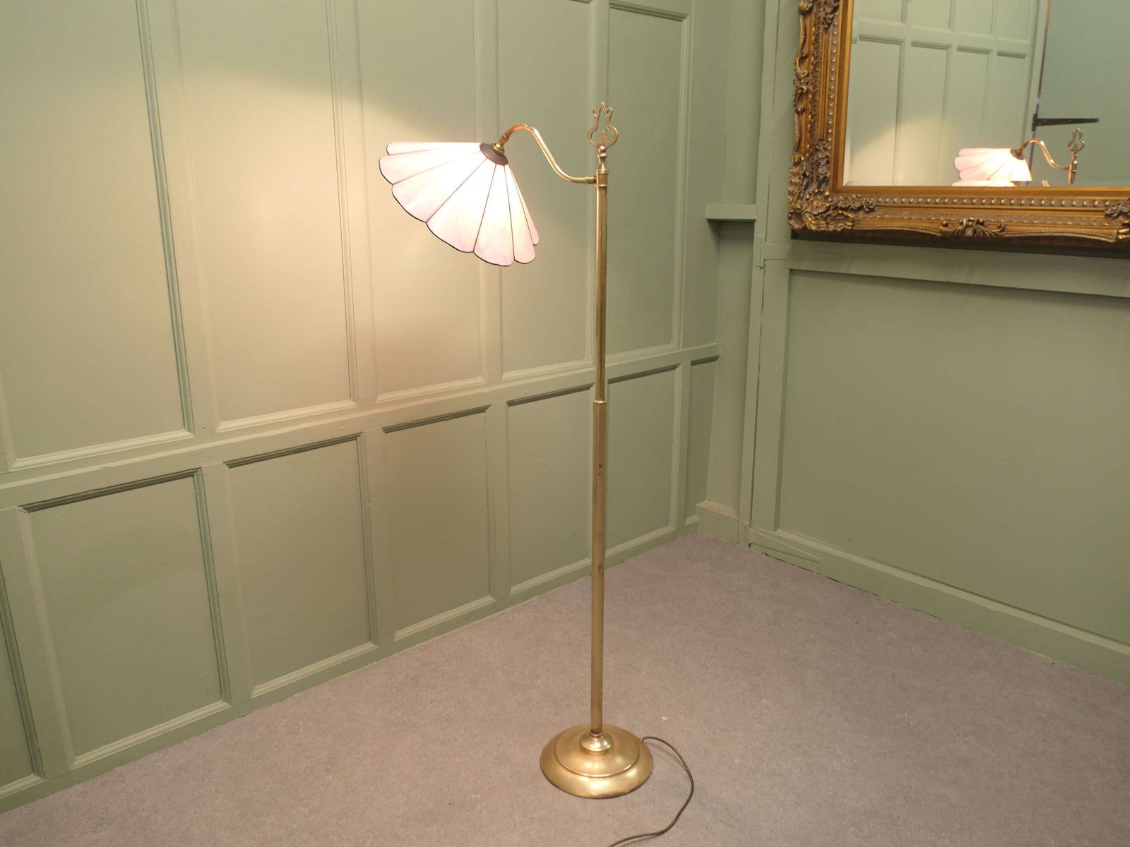 Edwardian Floor Standing, Swivel, Angle Reading Lamp photo for sale