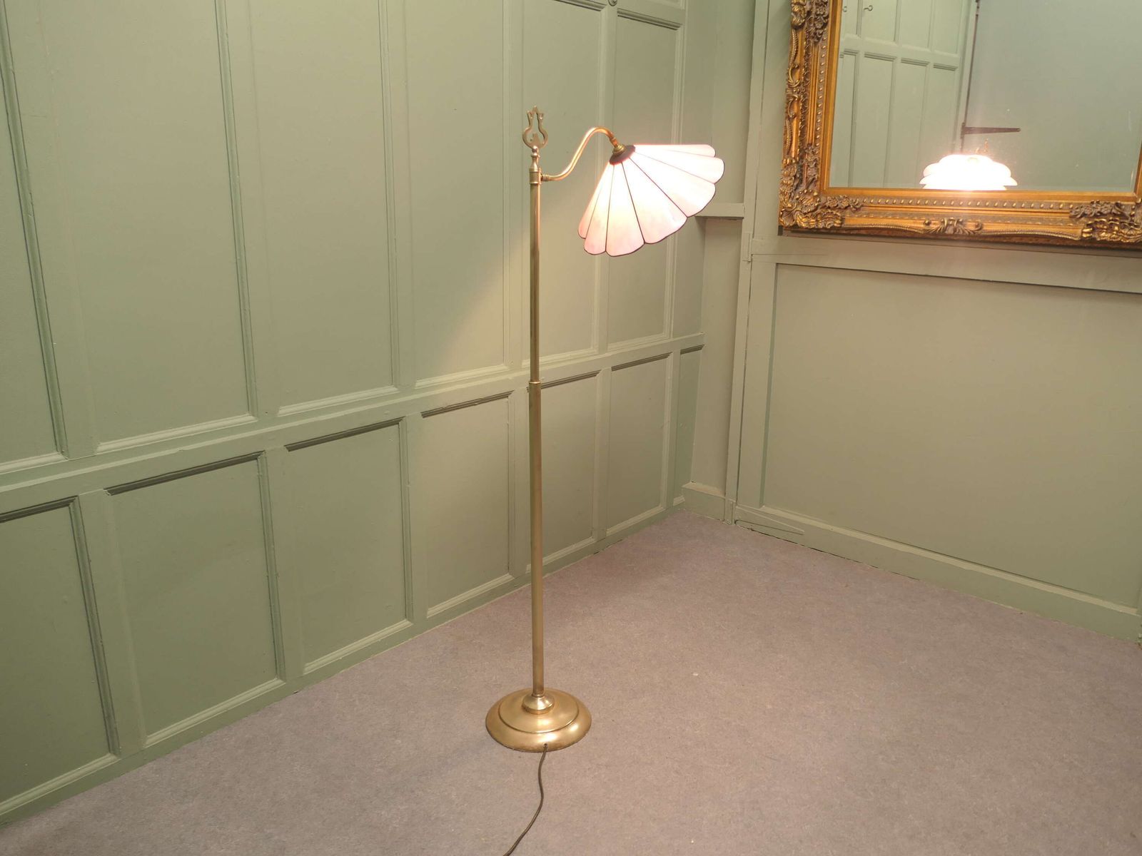 Edwardian Floor Standing, Swivel, Angle Reading Lamp photo buy