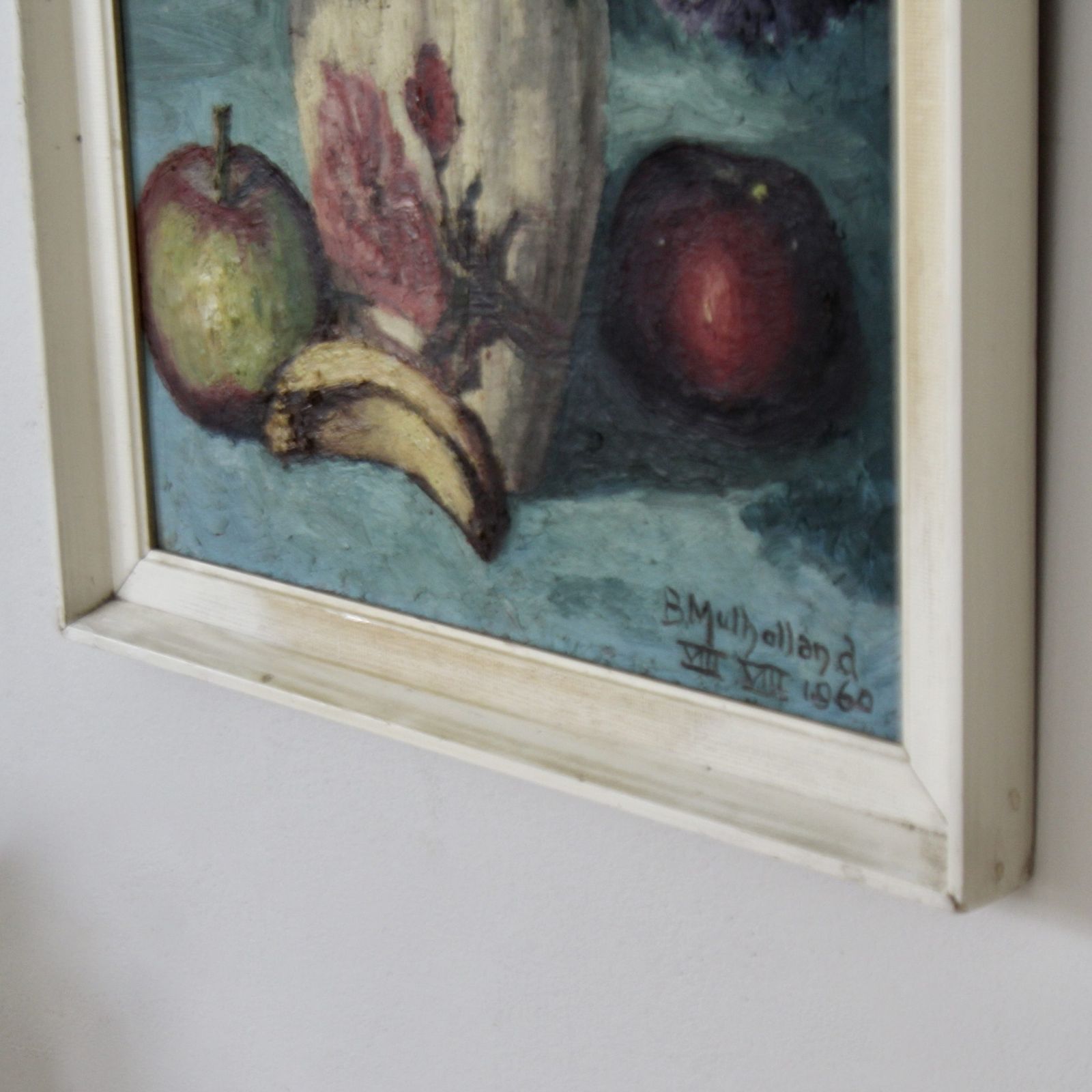 photo for sale Floral Painting, Oil On Board, Signed And Dated 1960