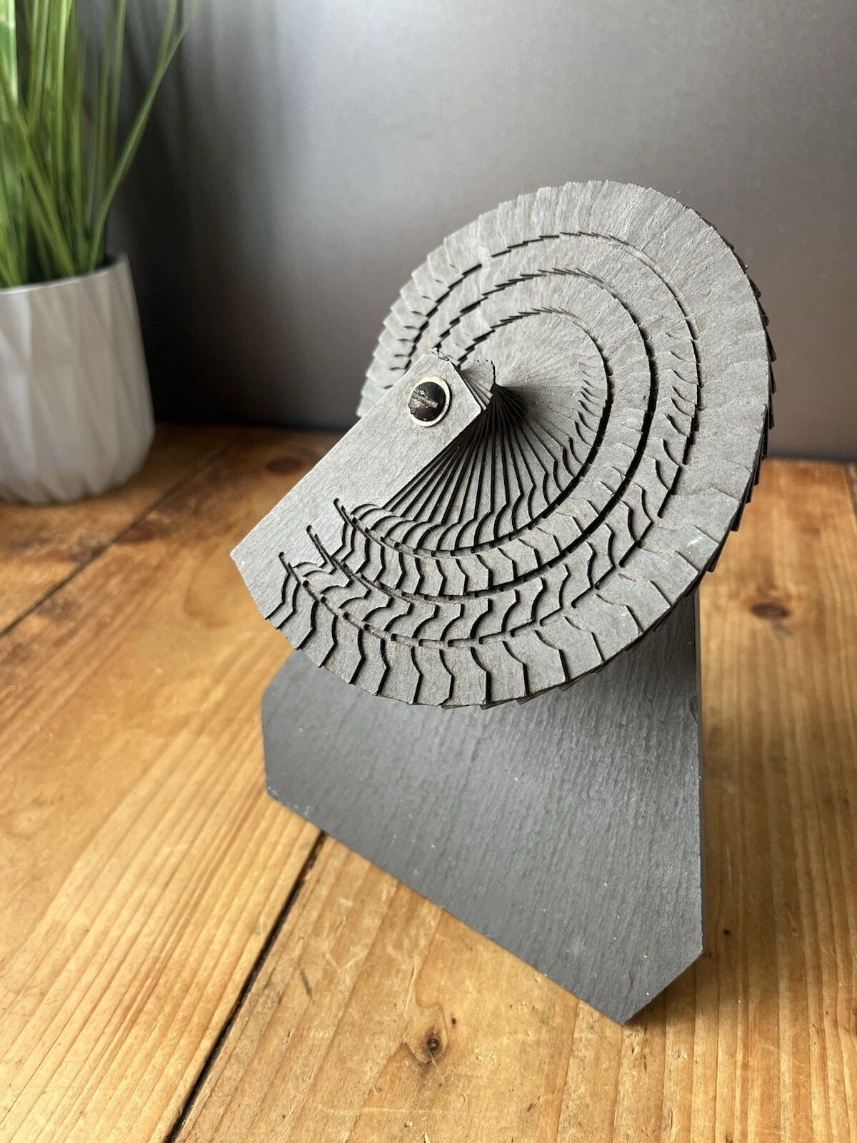 photo furniture Decorative Welsh Celtic Folk Art Carved Slate Fan   Quarryman Fireside Antique