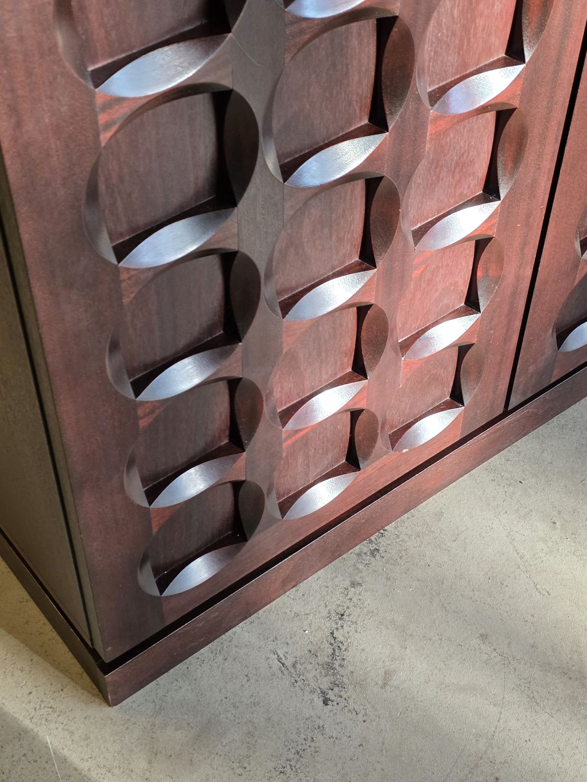 Brutalist Mahogany Bar Cabinet By Defour, Belgium, 1970s photo vinterior