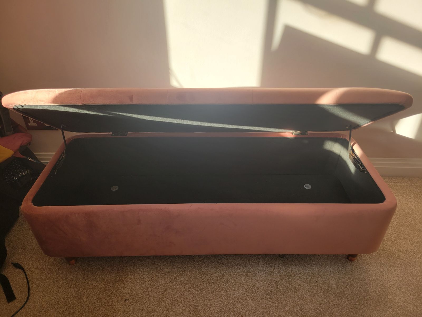 Made.Com Blush Pink Velvet Sofabed And Chair Storage 3 Piece Set photo for sale