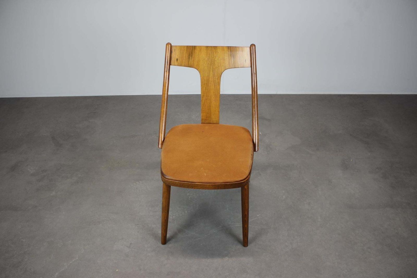 1950s Set Of Four Dining Chairs In Walnut, Czechoslovakia photo buy