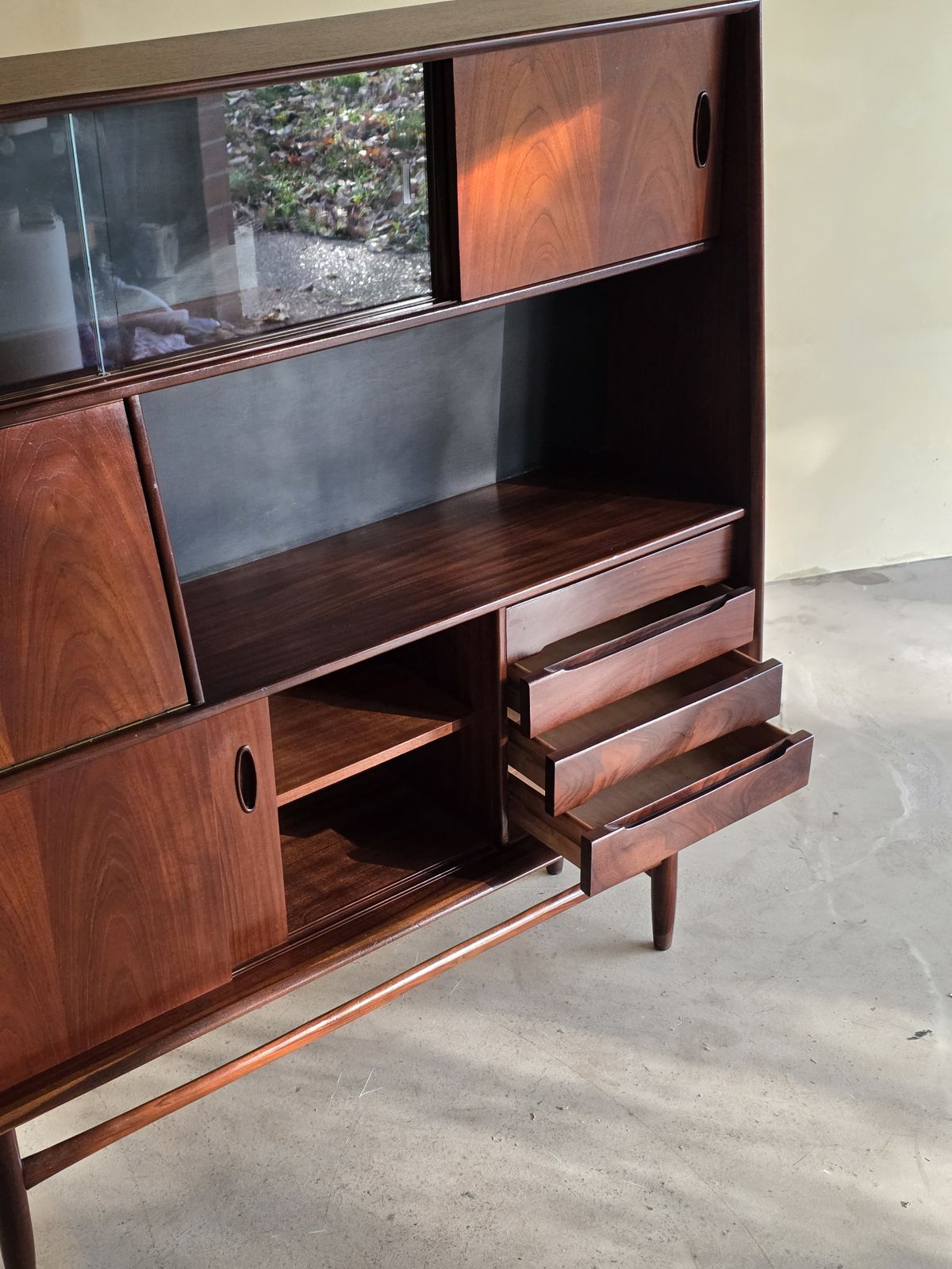 Vintage Teakhouten Highboard, Ca. Jaren 1960 photo vintage