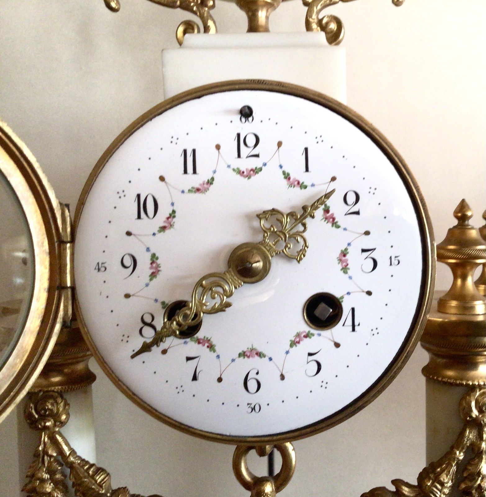 Antique Marble Clock Set Garniture photo furniture