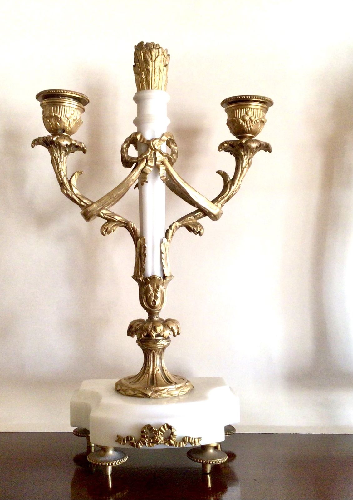 Antique Marble Clock Set Garniture photo for sale