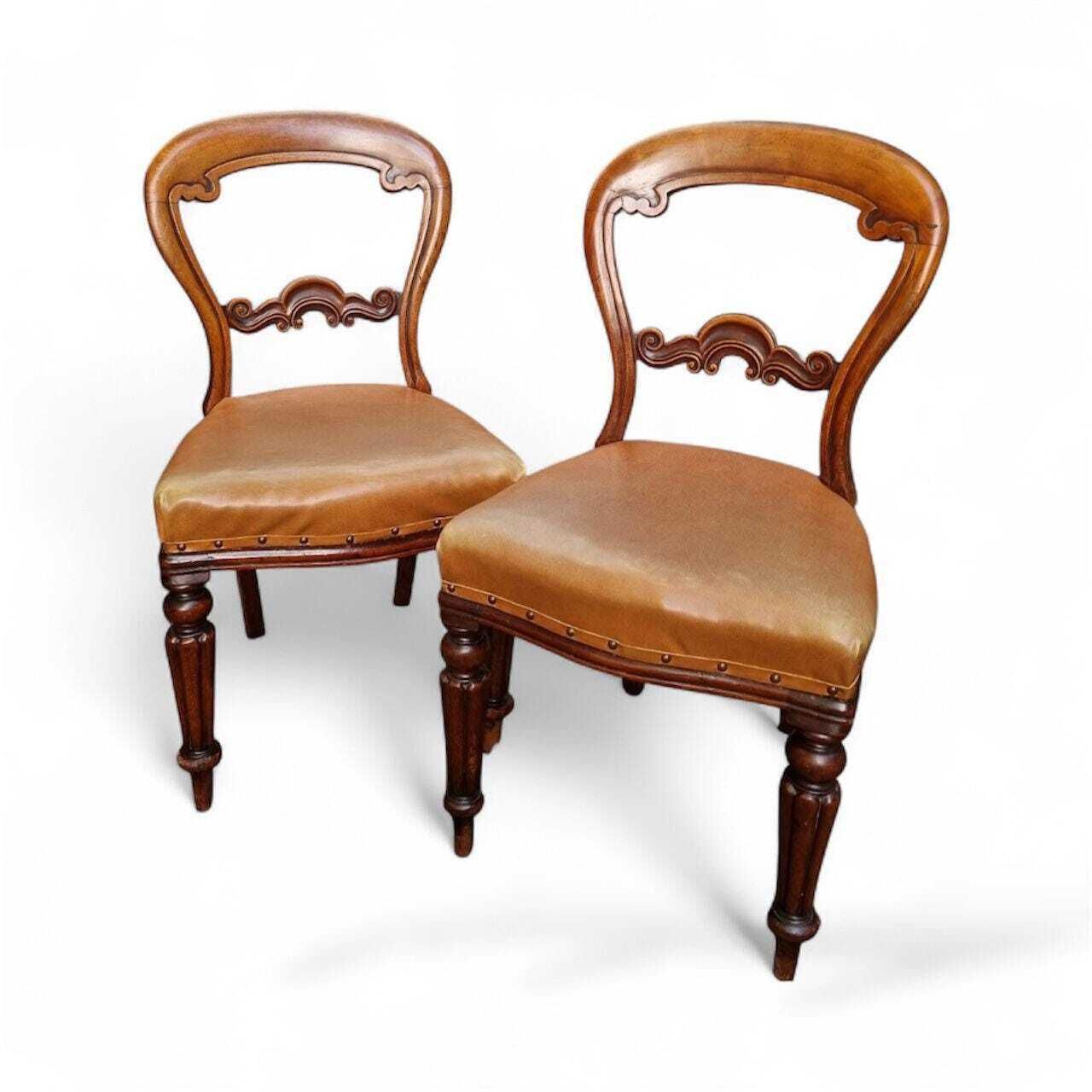 Antique Victorian Balloon Back Dining Chairs / Set Of 6  / C.1880 / Free Delivery photo for sale