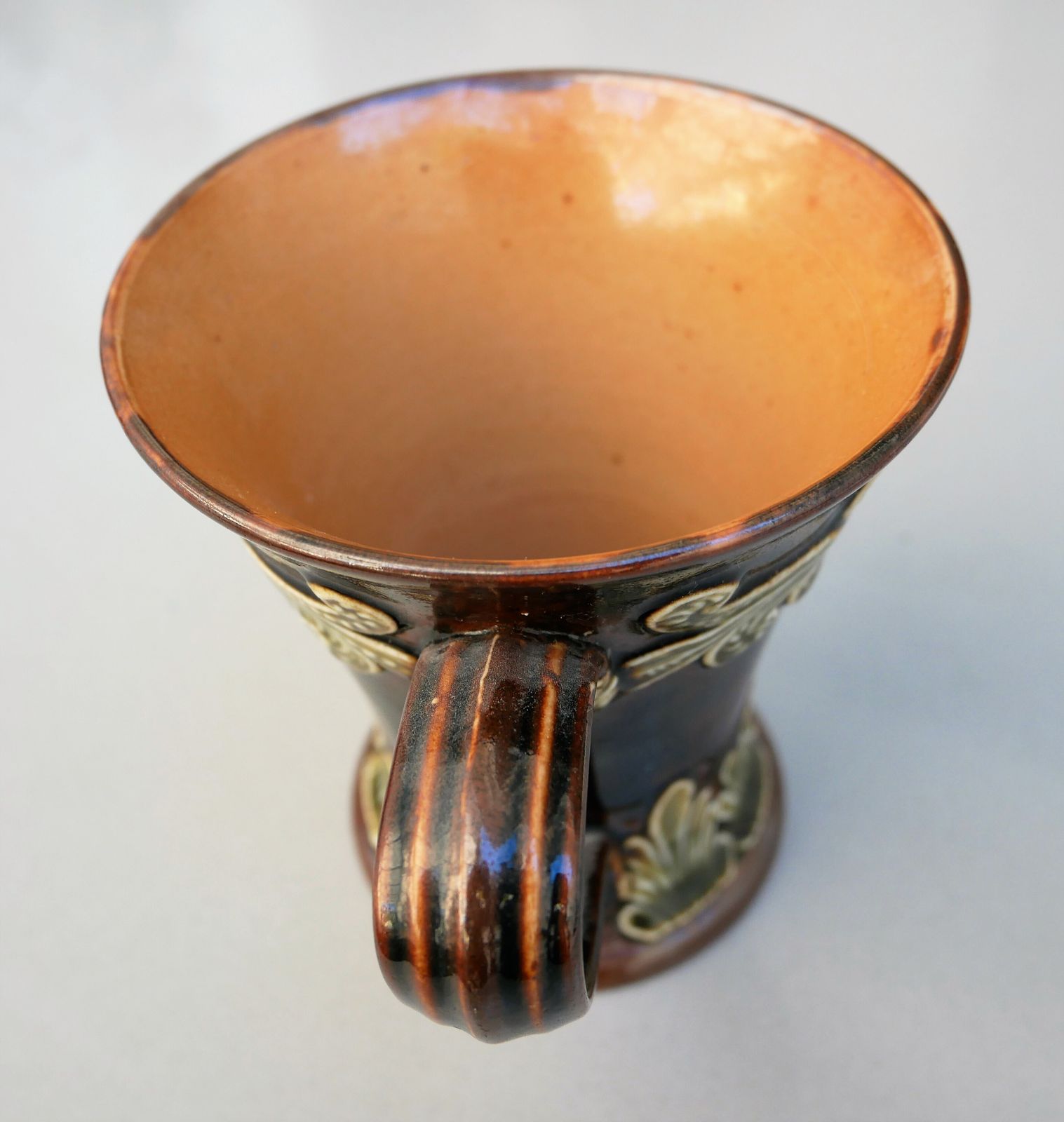 Antique Doulton Beer Mug, Jug, Vase Brown & Cream Single Handle 1901 12x11cm photo Home Decor