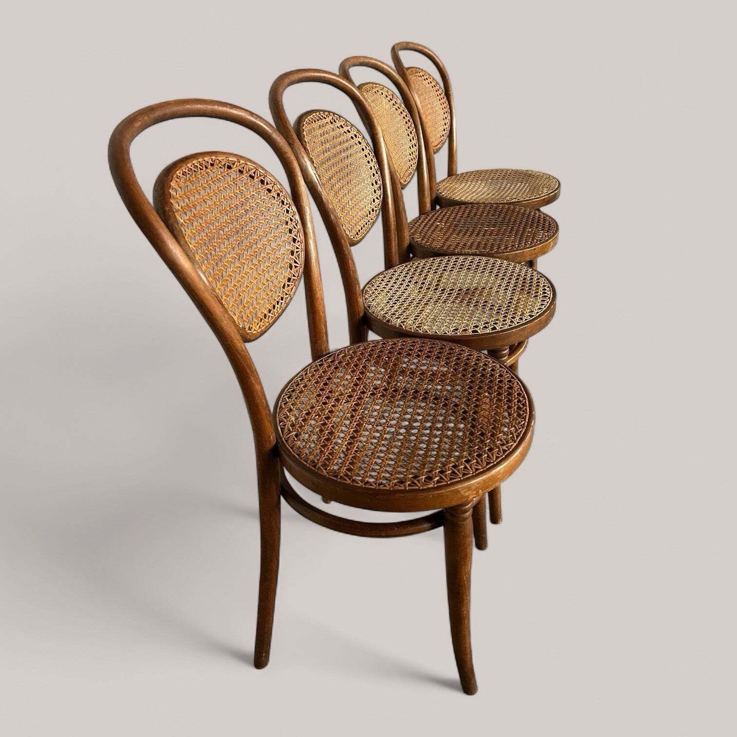 Vintage Thonet Style Dining Set – Beech And Cane photo furniture