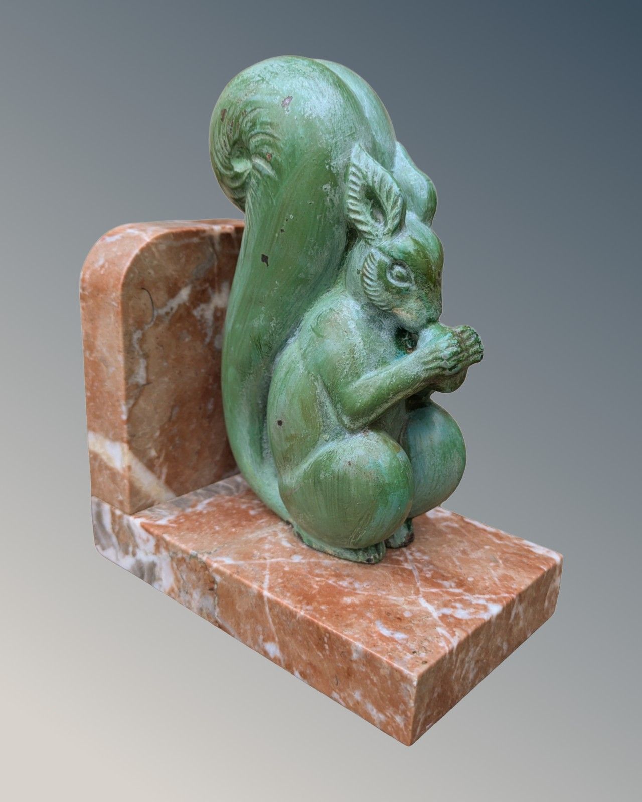 Good Pair Of Art Deco Marble Squirrel Bookends photo Home Decor