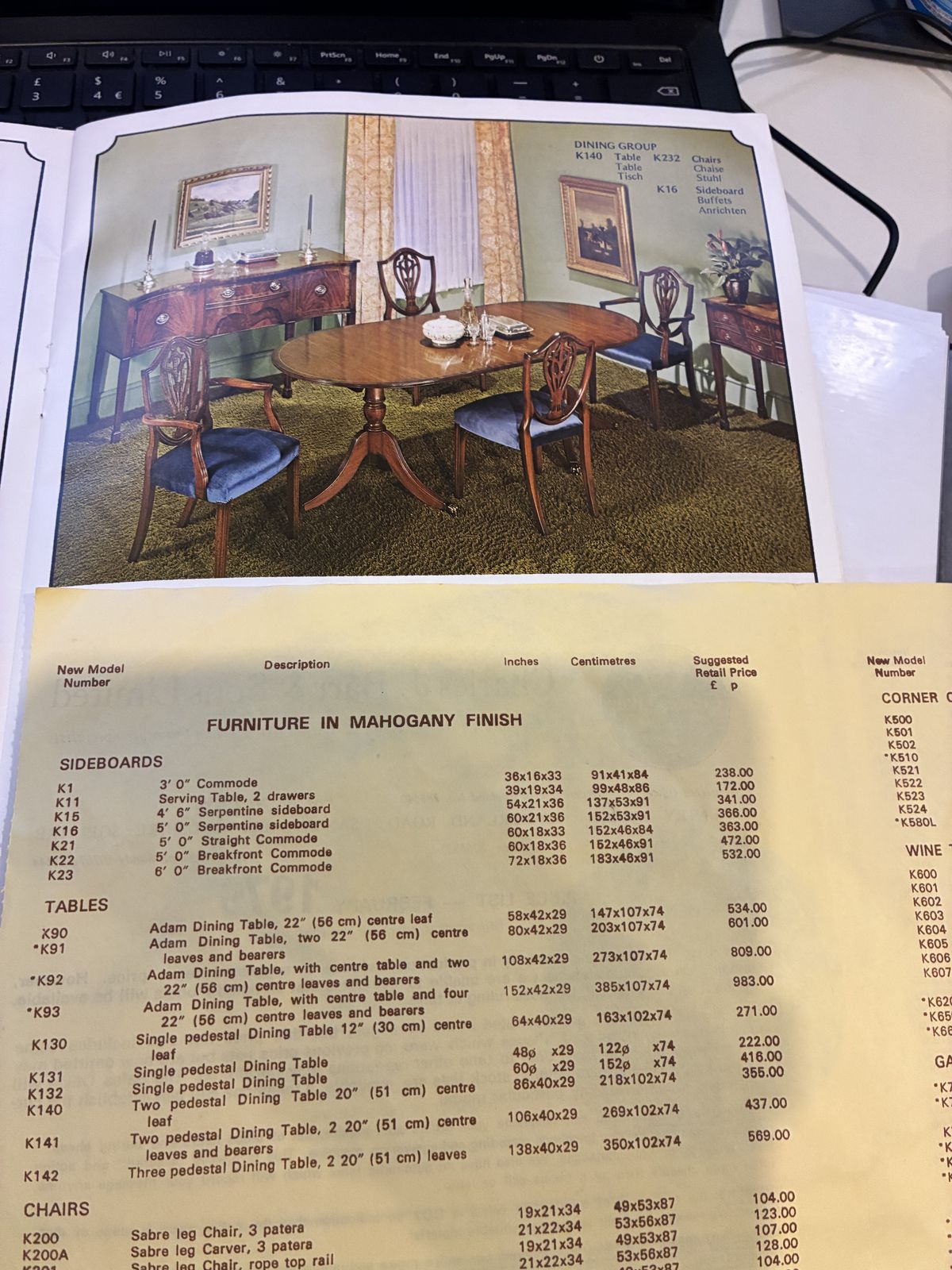 Charles Barr Antique Reproduction Dining Table + 6 Chairs photo furniture