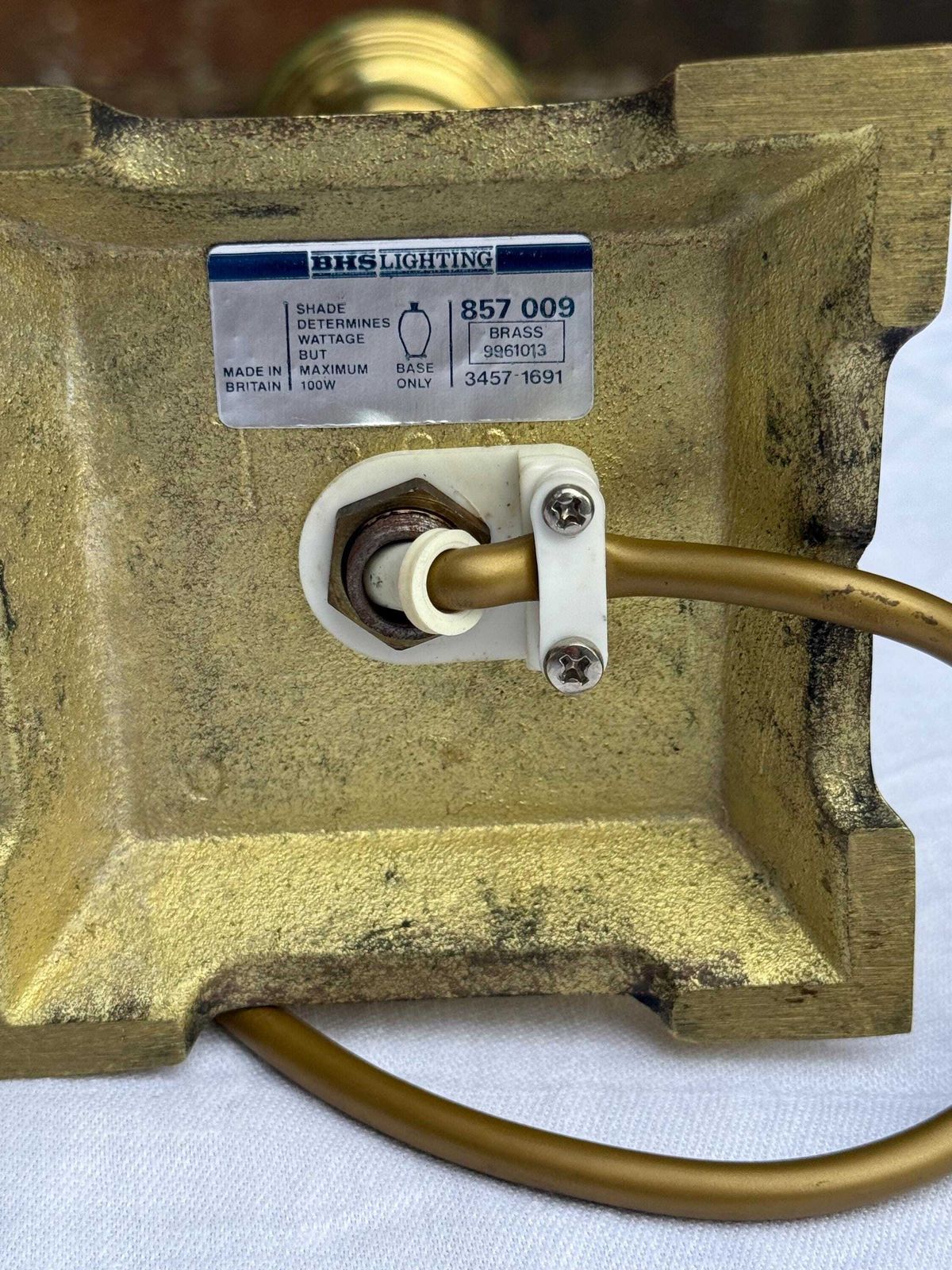 Vintage Brass Candlestick Table Lamp, 1980s Bhs Retro Lamp, Classic Brass Lighting, Retro Home Décor, Working, Pat Tested photo for sale