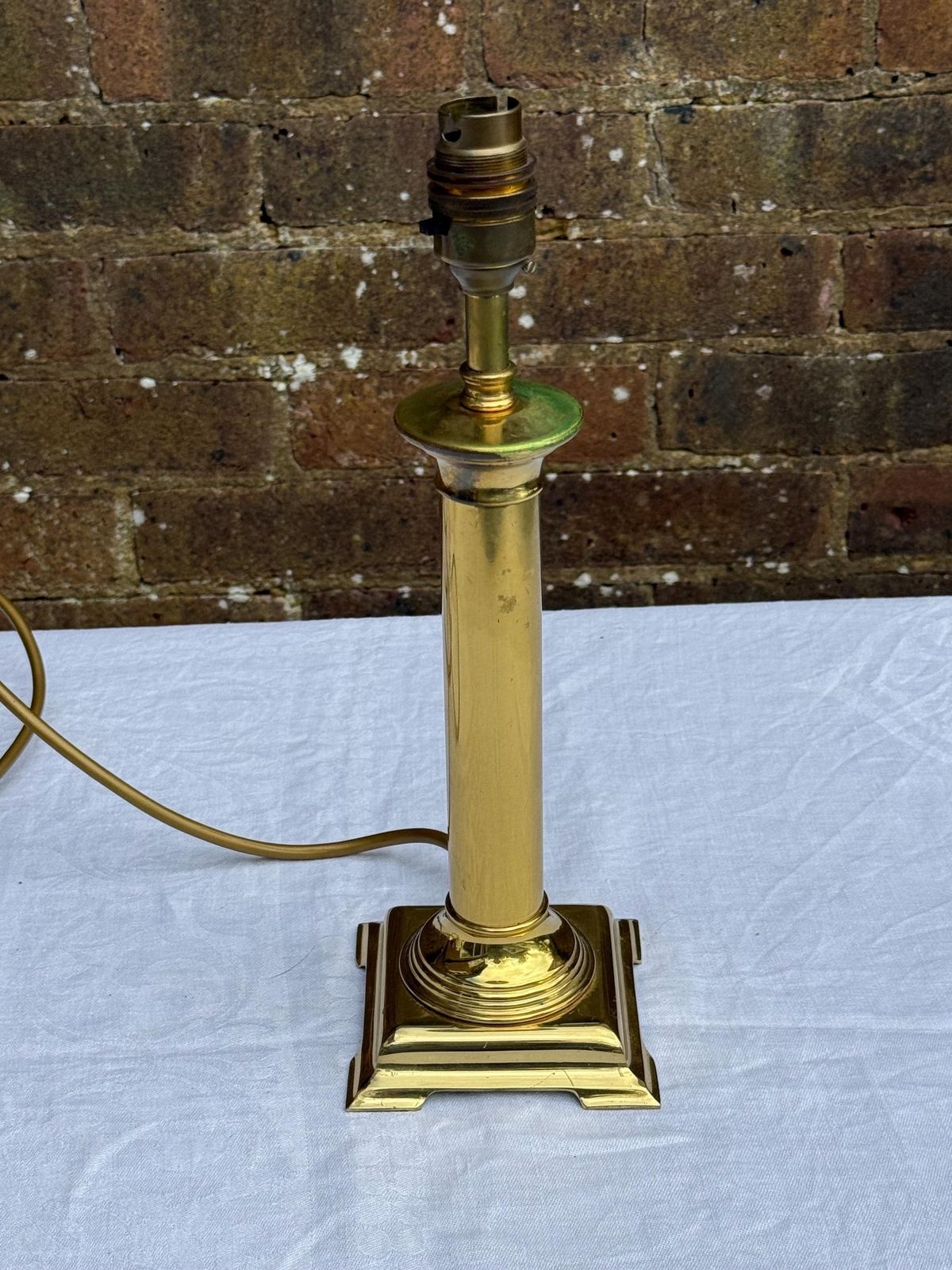 78.0 Vintage Brass Candlestick Table Lamp, 1980s Bhs Retro Lamp, Classic Brass Lighting, Retro Home Décor, Working, Pat Tested photo