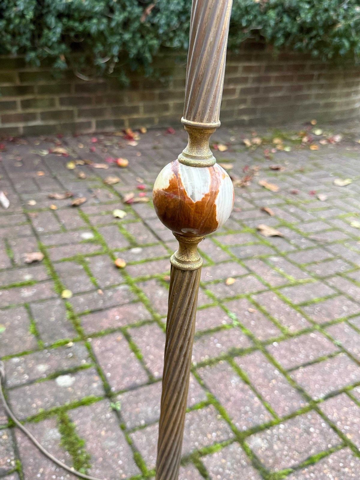 Vintage 1950s Italian Onyx & Brass Floor Lamp – Mid Century Standing Light With Marble Base; Pat Tested And Working Vintage Floor Lamp photo vintage
