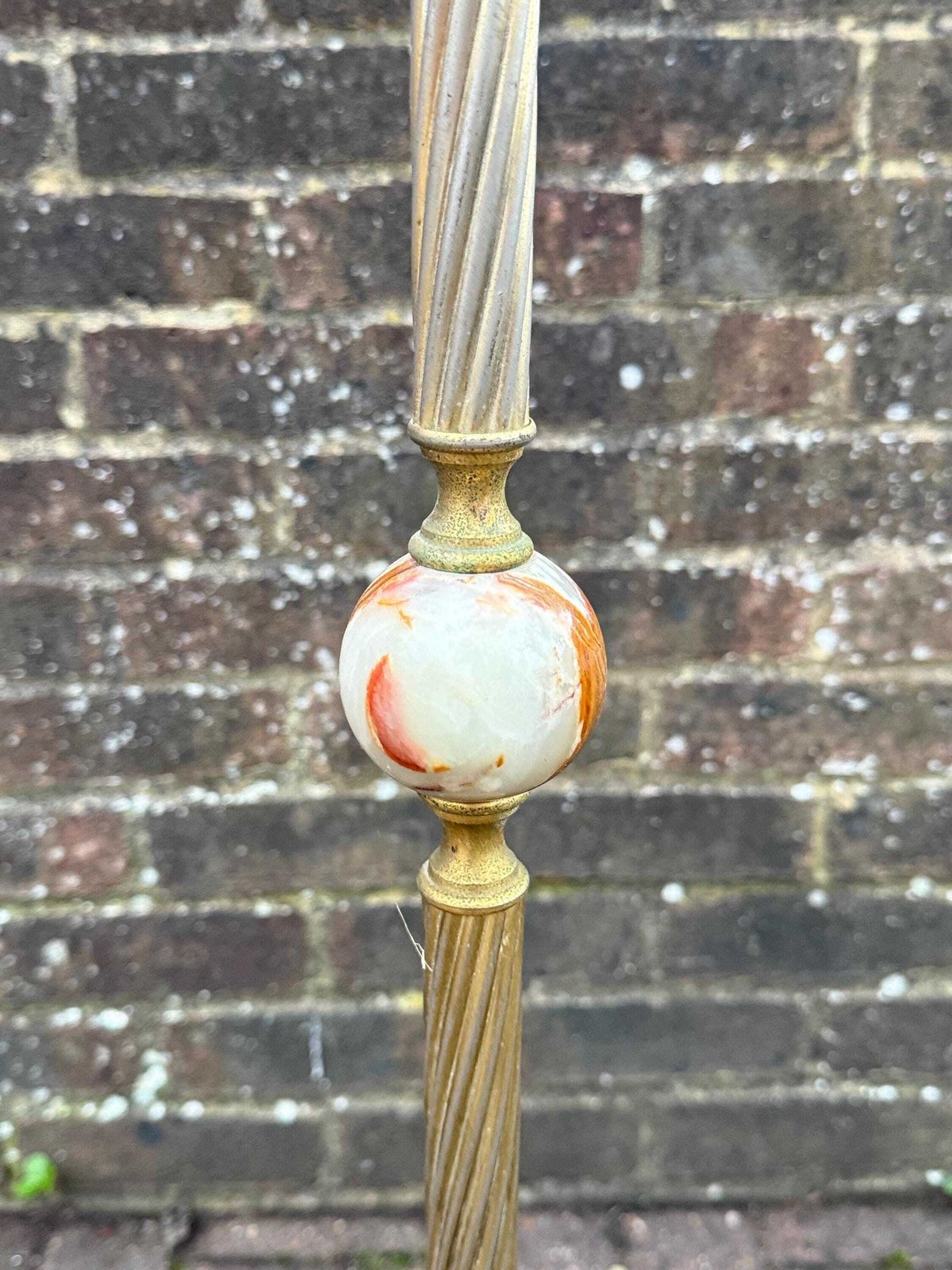 photo furniture Vintage 1950s Italian Onyx & Brass Floor Lamp – Mid Century Standing Light With Marble Base; Pat Tested And Working Vintage Floor Lamp