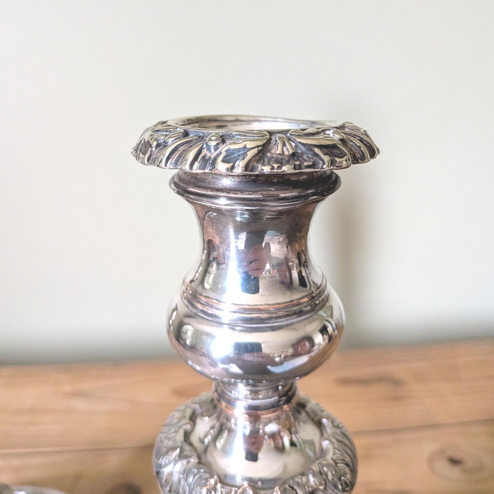A Pair Of Antique Old Sheffield Plate English Silver Plate Candle Sticks Or Candlesticks Candle Holder C1880 photo for sale