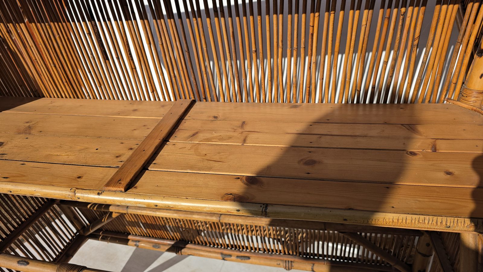 Mid Century Italian Bamboo Cocktail Bar Set photo vintage