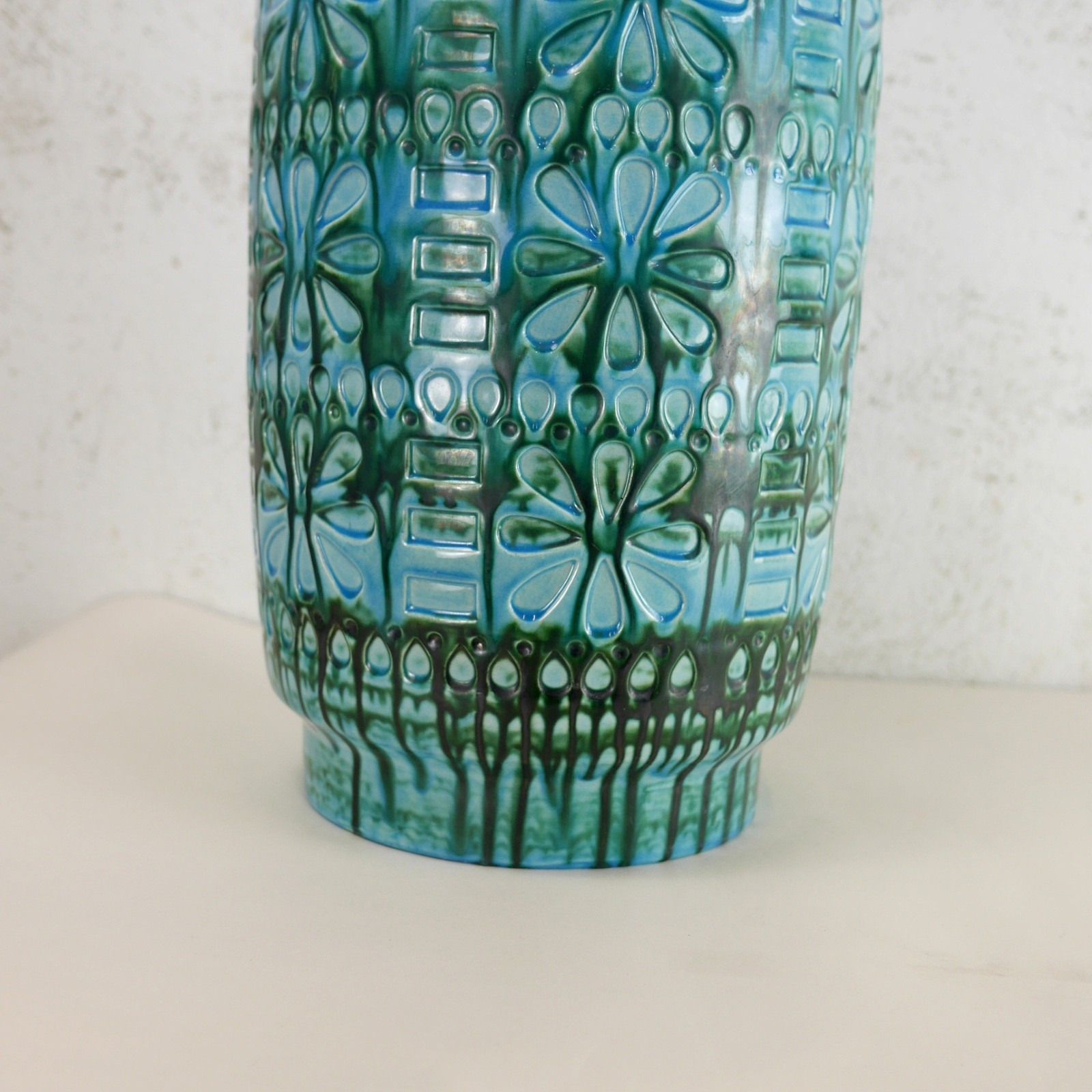 photo buy Ex Large Vintage Mid Century Blue Green Vase West Germany Scheurich 50cm #103026