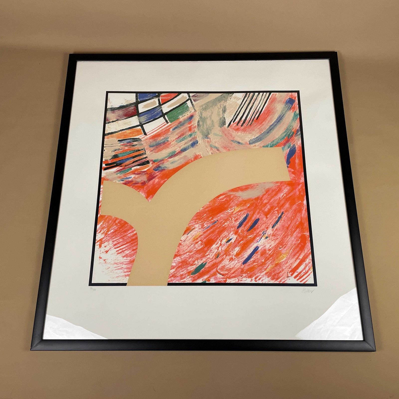 Sandra Blow Iridescent Wave 2004 Abstract Art 55/130 Silkscreen Print On Paper Framed Contemporary Artwork Black Frame Large Wall Art