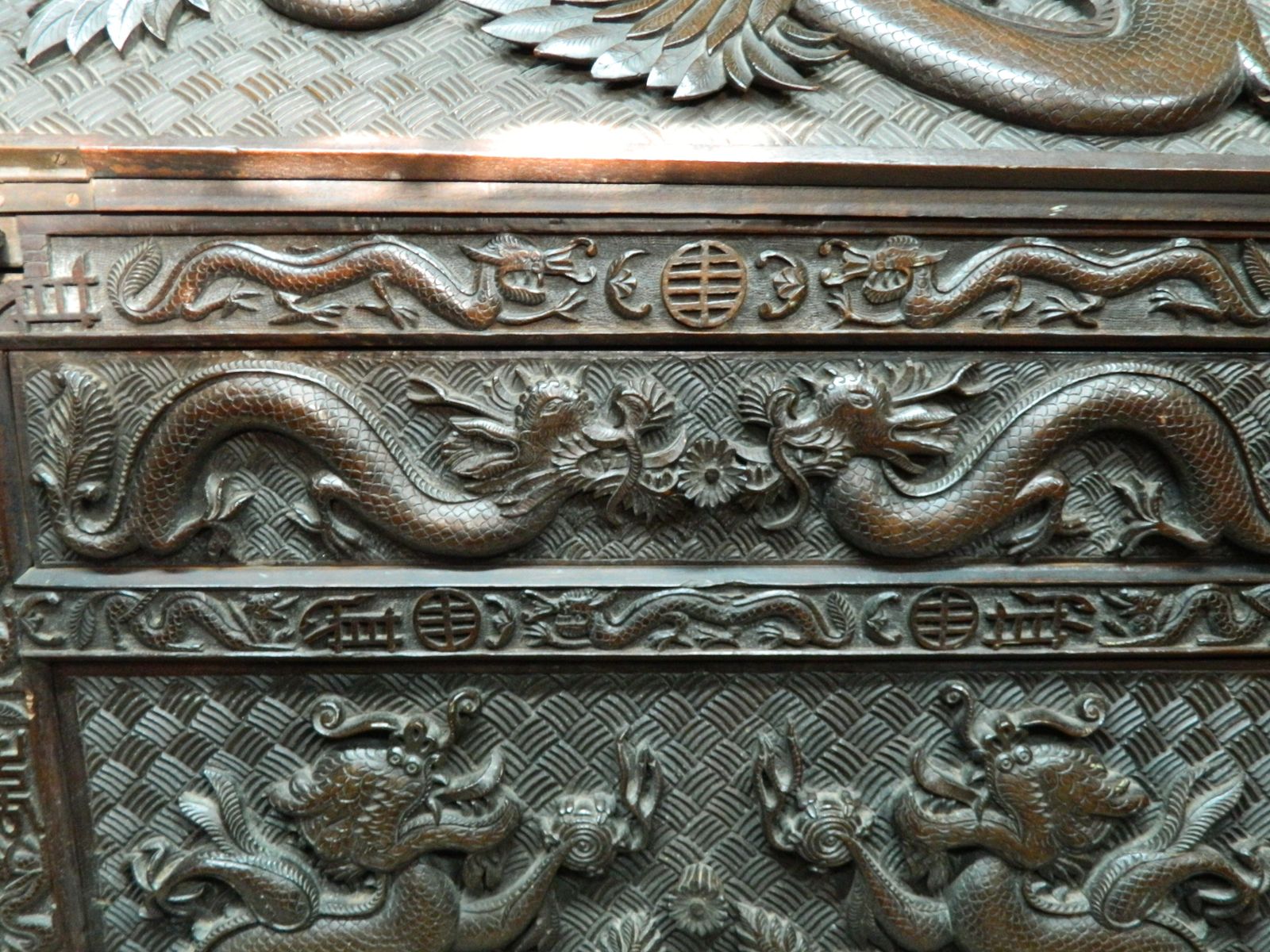 Antique Chinese Dragon Carved Bureau photo buy
