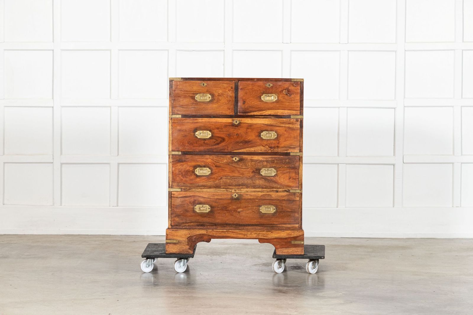 19thc English Walnut Campaign Chest Drawers photo furniture
