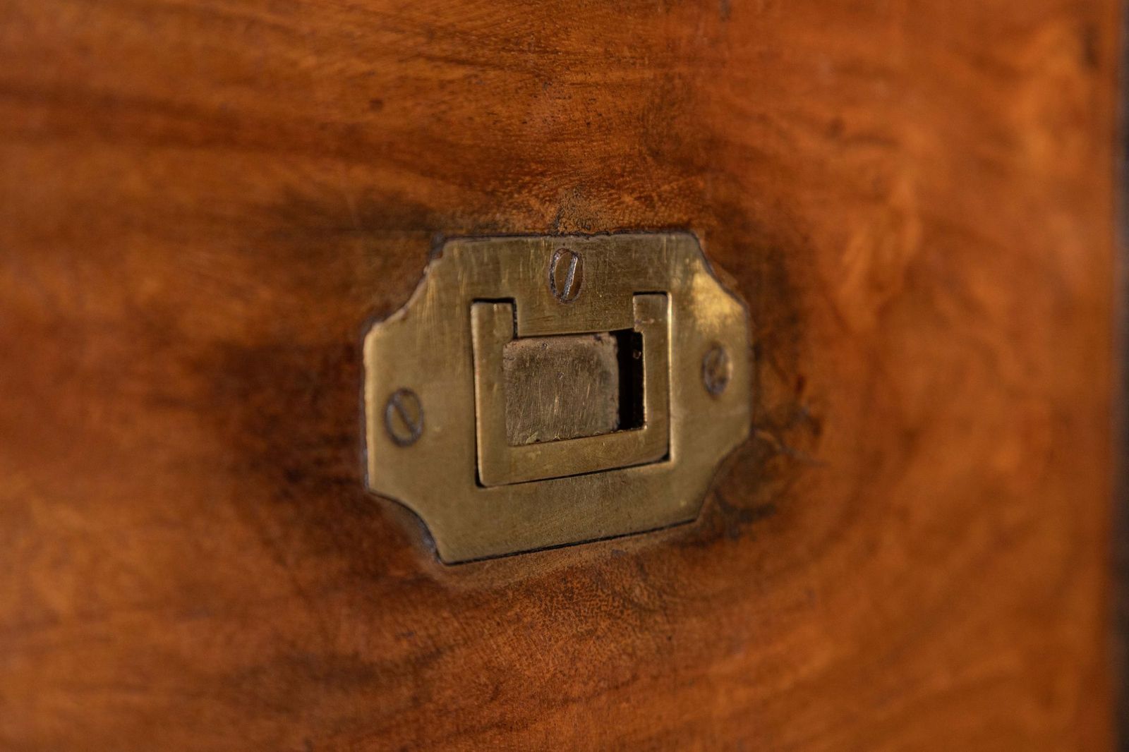 photo furniture 19thc English Walnut Campaign Chest Drawers