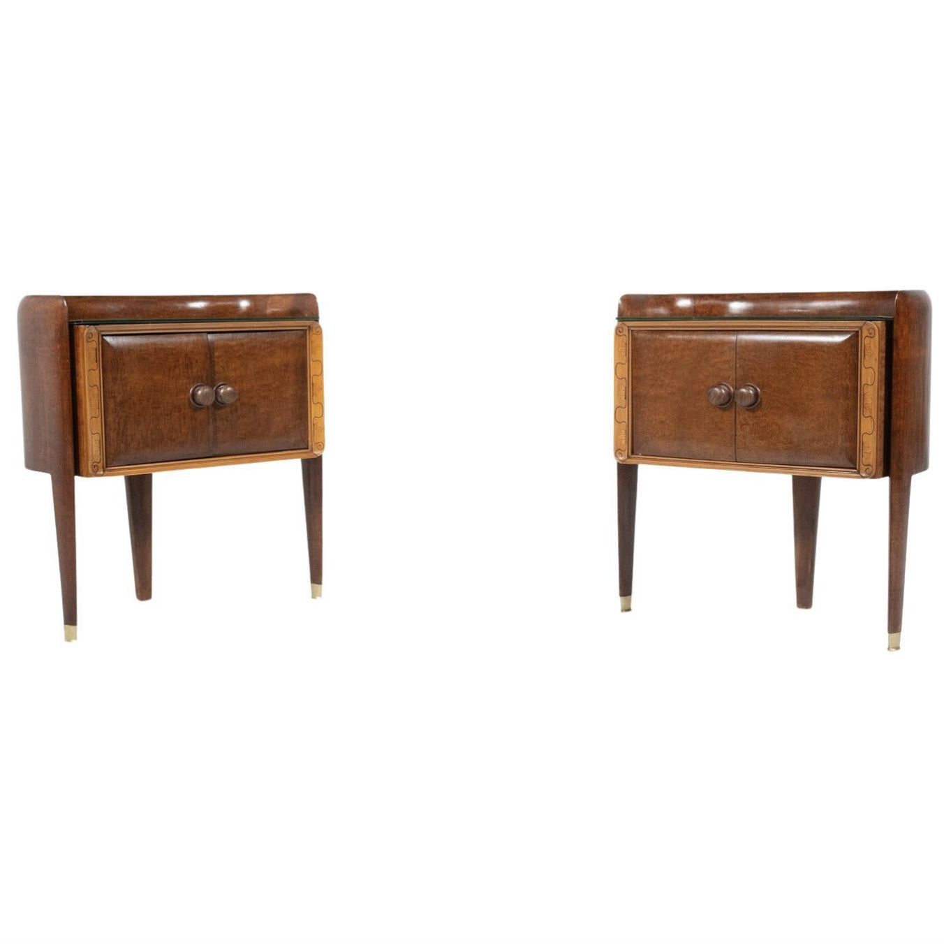 Pair Of Bed Side Tables By La Permanente Mobili Cantù, Italy, 1950s
