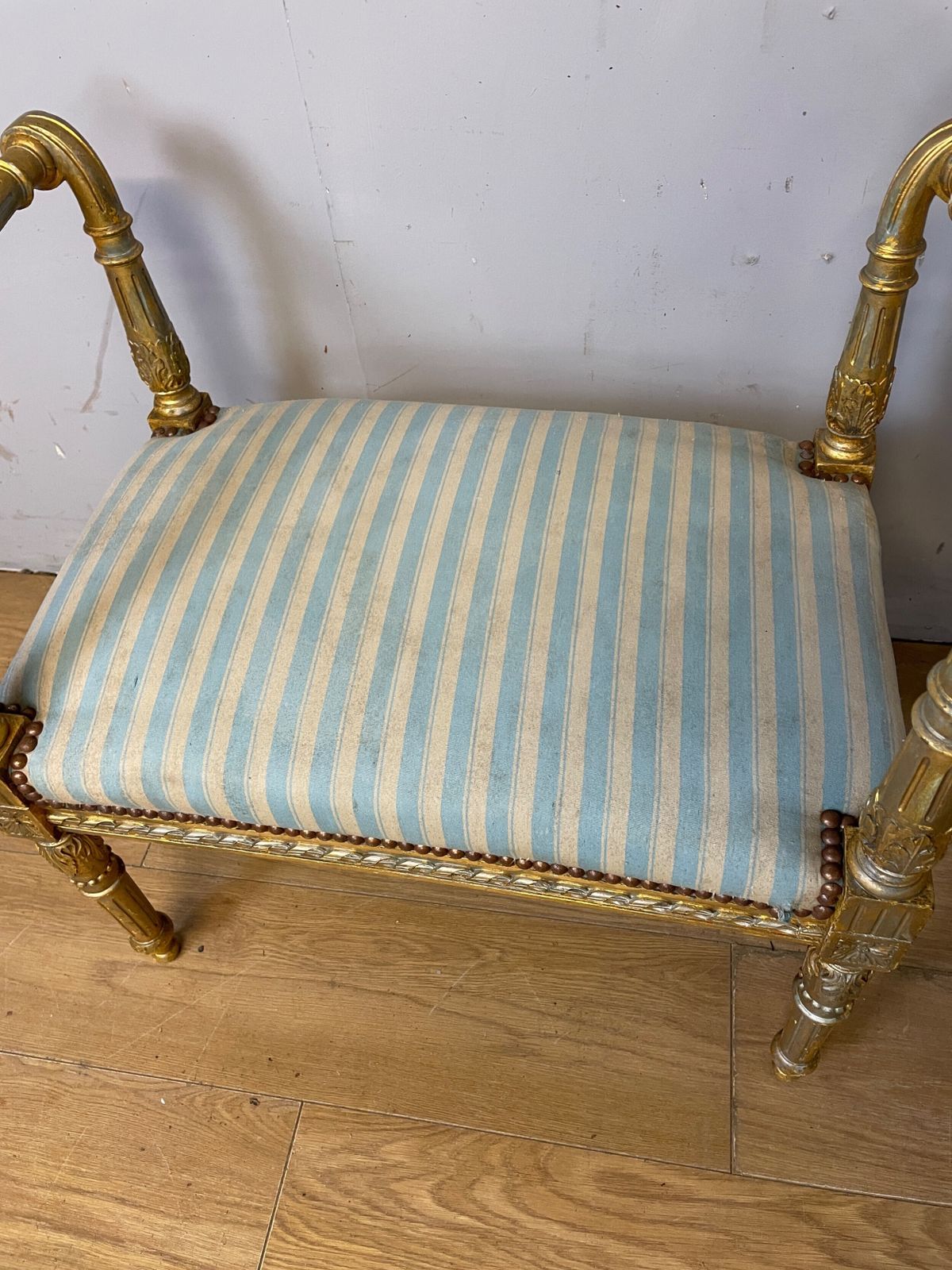 Louis XVI Style French Gilded Window Seat Circa 1900 photo buy
