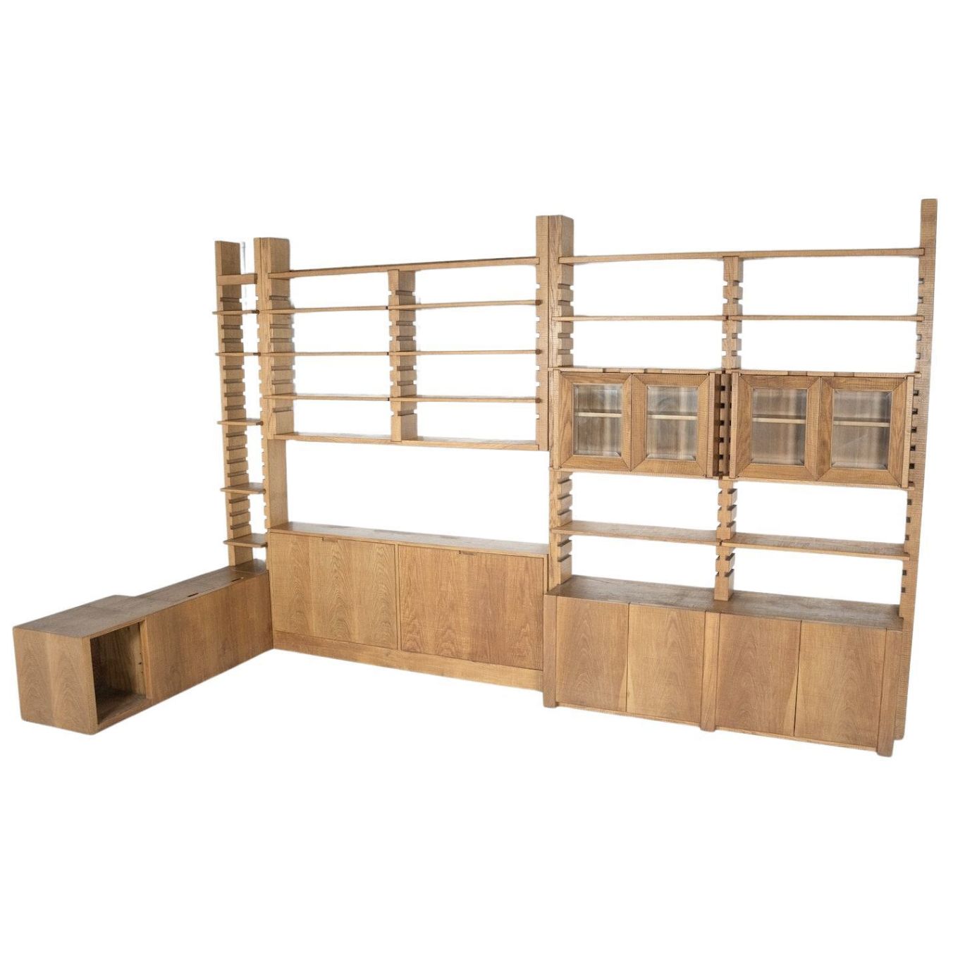 Large Bookshelf With Bench By Guiseppe Rivadossi For Officina Rivadossi, Italy
